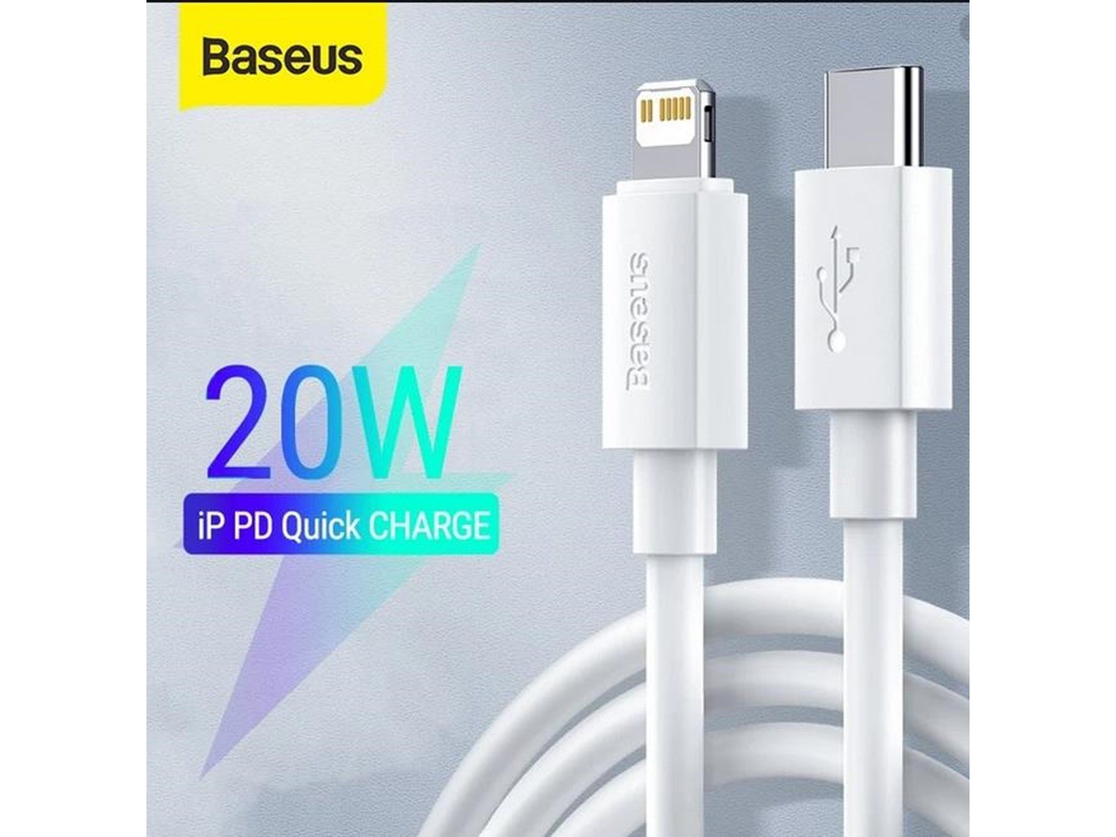 Baseus Simple Wisdom Data Cable Kit USB-C to Lightning PD 20W (2PCS/Set) 1.5m White