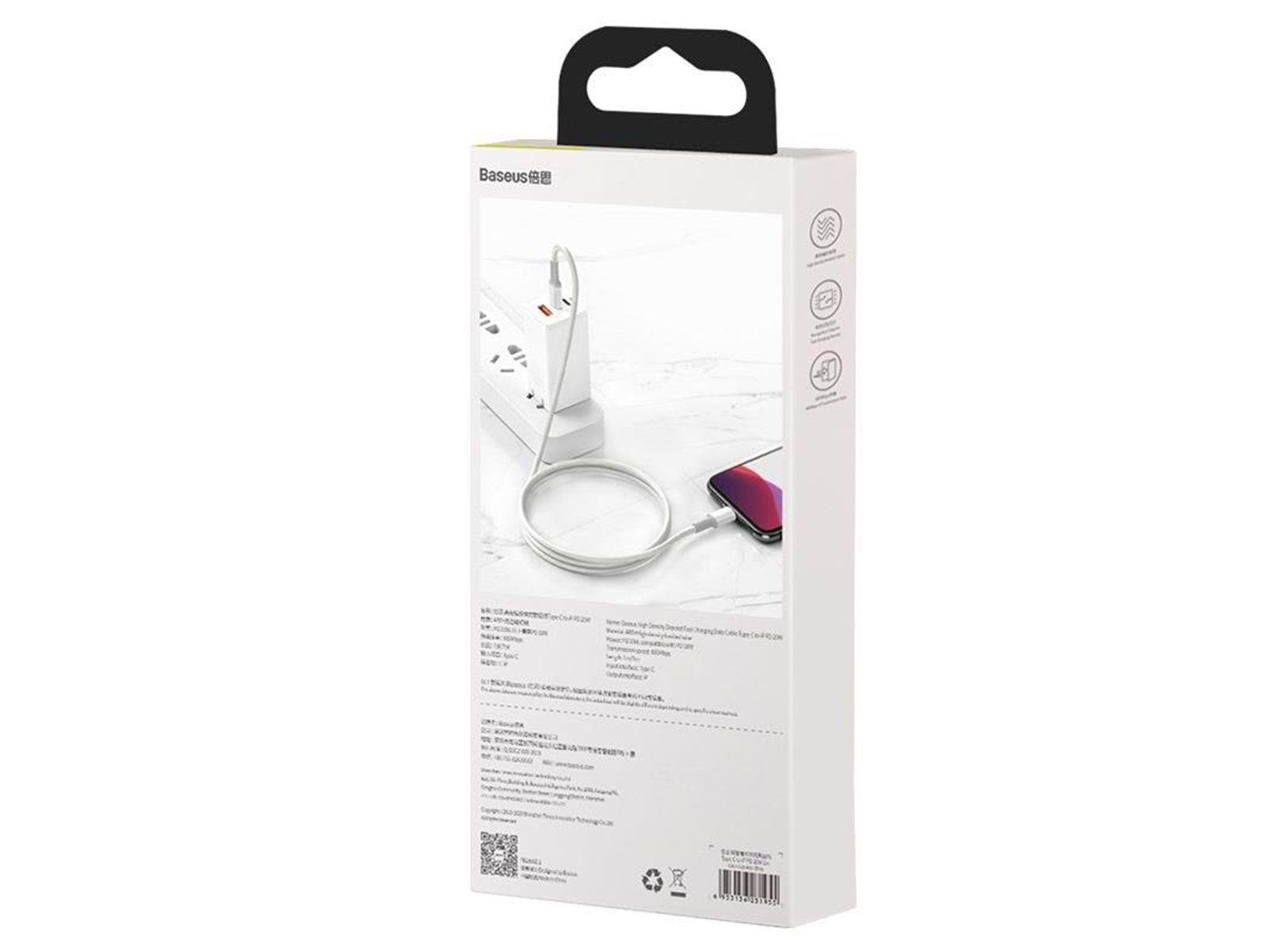 Baseus High Density Braided Cable Type-C to Lightning PD 20W 1m (white)