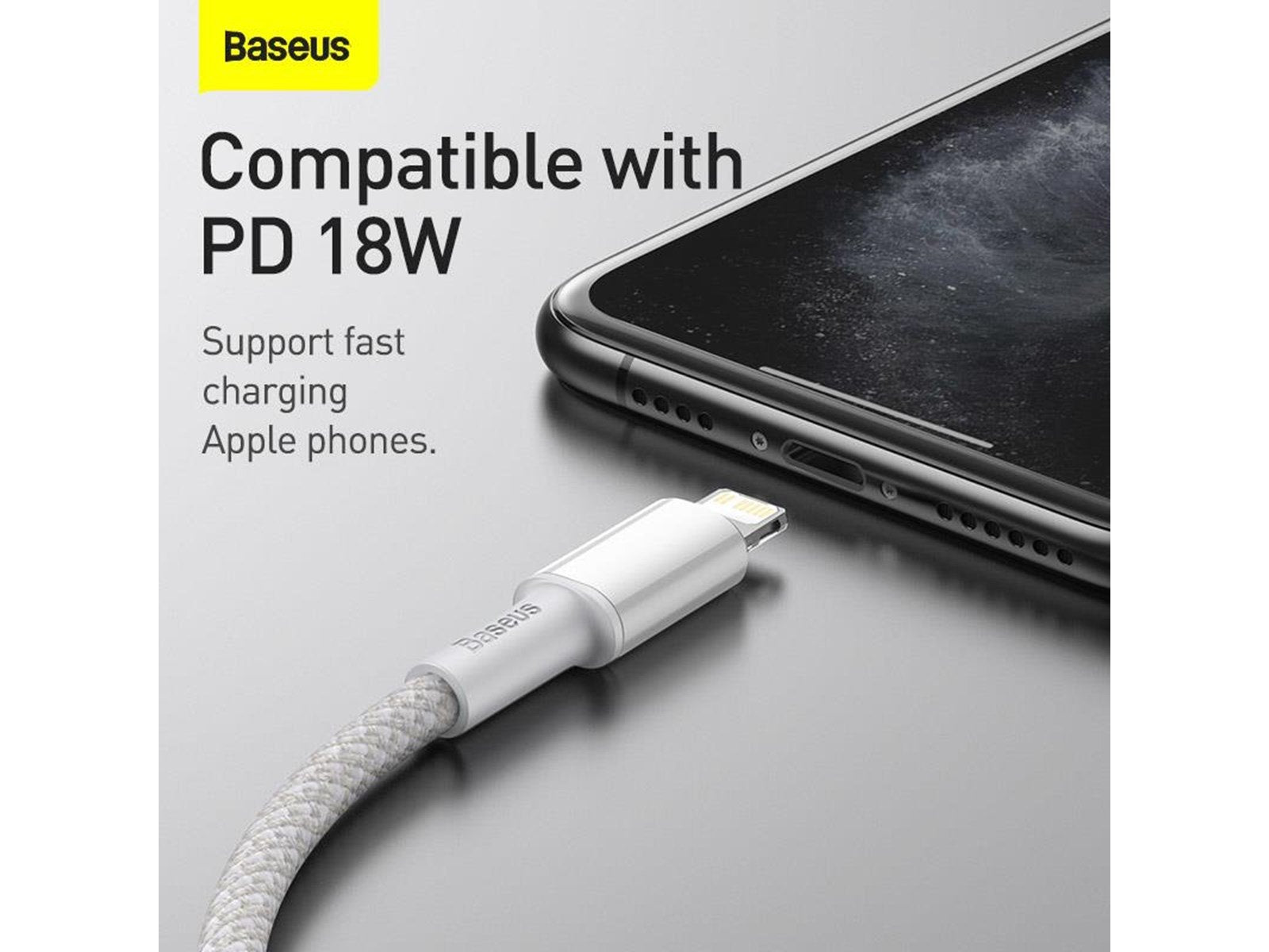 Baseus High Density Braided Cable Type-C to Lightning PD 20W 1m (white)