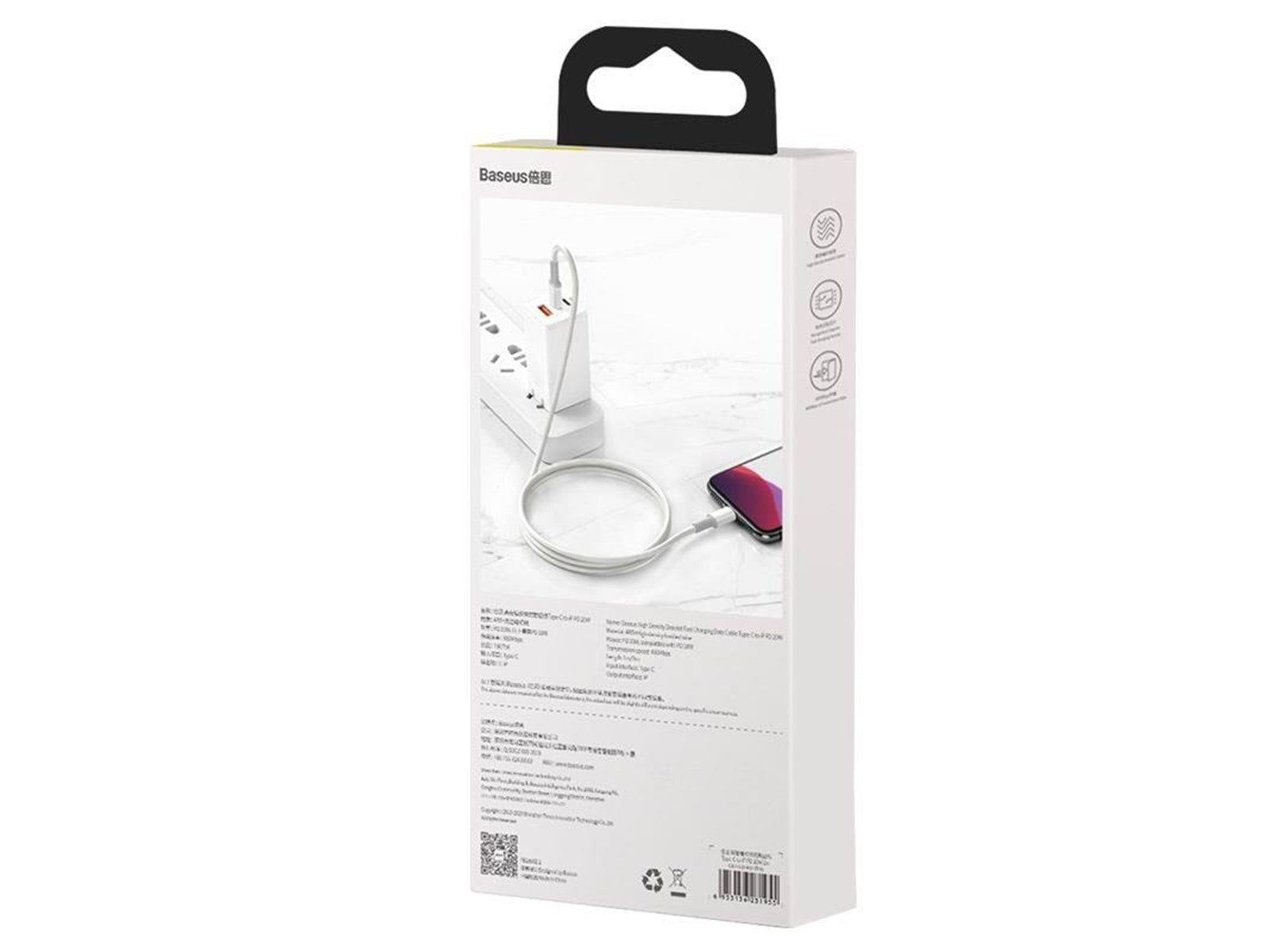 Baseus High Density Braided Cable Type-C to Lightning PD 20W 1m (white)