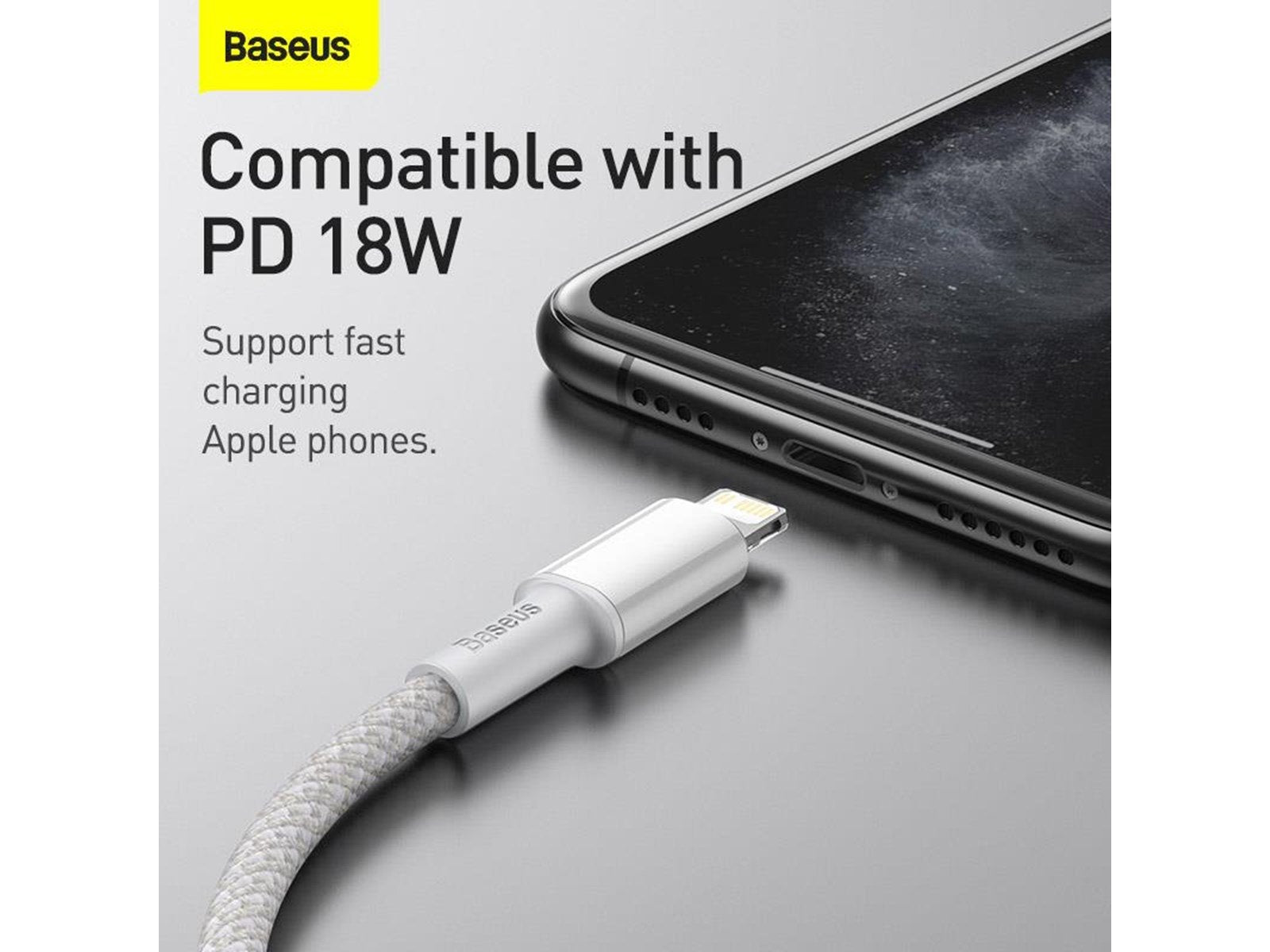Baseus High Density Braided Cable Type-C to Lightning PD 20W 1m (white)