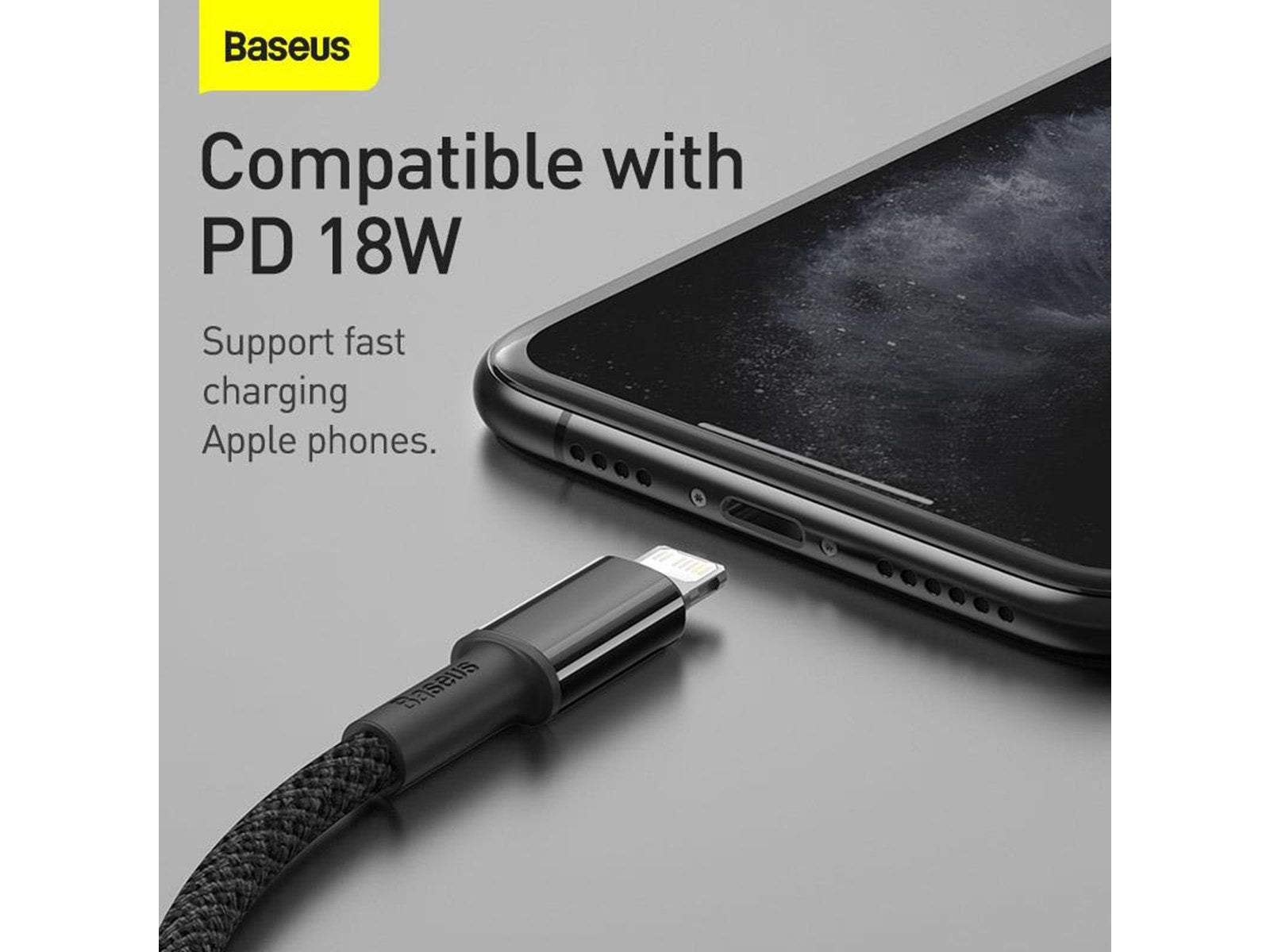 Baseus High Density Braided Cable Type-C to Lightning PD 20W 2m (Black)
