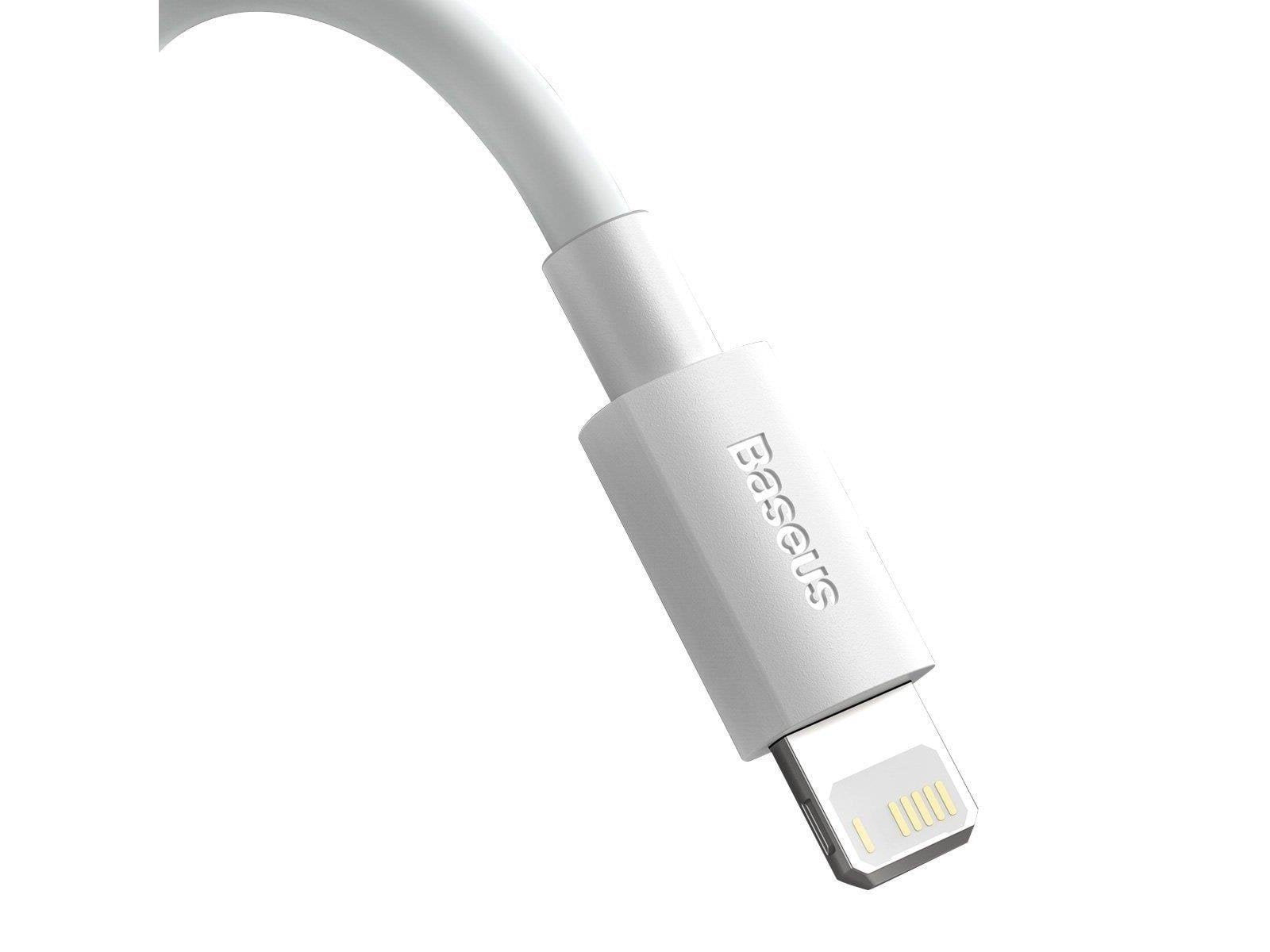 Baseus Simple Wisdom Data Cable Kit USB to Lightning 2.4A (2PCS/Set）1.5m White