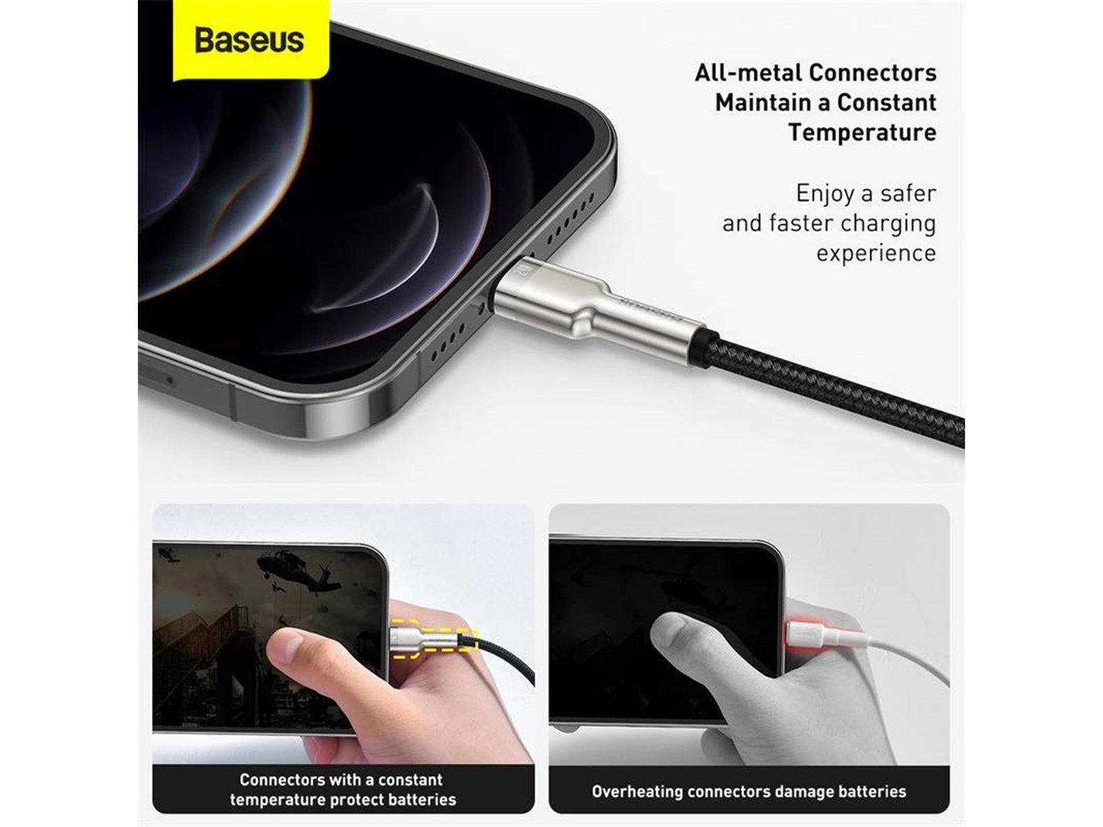 Baseus USB cable for Lightning  Cafule 2.4A 1m (black)