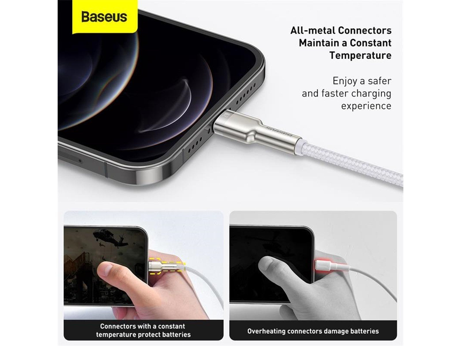 Baseus USB cable for Lightning  Cafule 2.4A 2m (white)