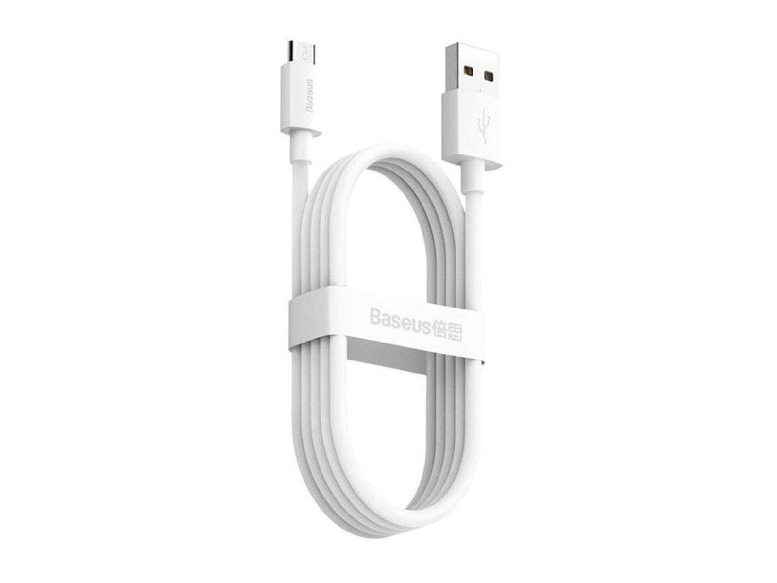 Baseus Simple Wisdom Data Cable Kit USB to Micro 2.1A (2PCS/Set) 1.5m White