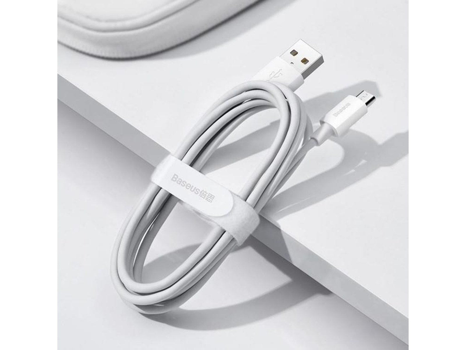 Baseus Simple Wisdom Data Cable Kit USB to Micro 2.1A (2PCS/Set) 1.5m White