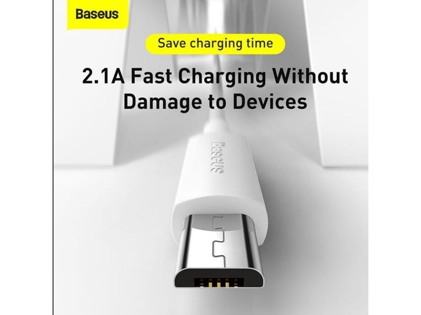 Baseus Simple Wisdom Data Cable Kit USB to Micro 2.1A (2PCS/Set) 1.5m White