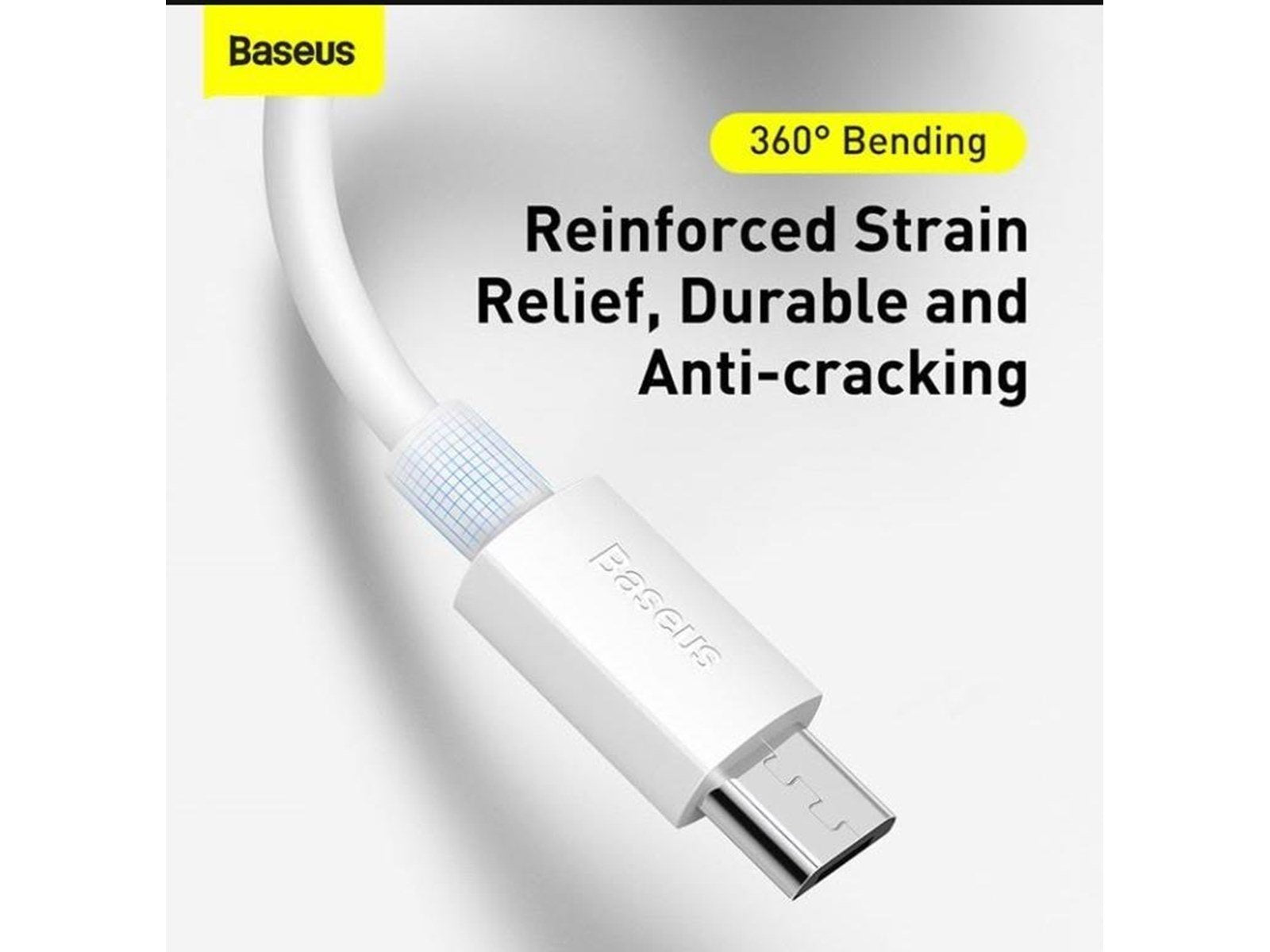 Baseus Simple Wisdom Data Cable Kit USB to Micro 2.1A (2PCS/Set) 1.5m White