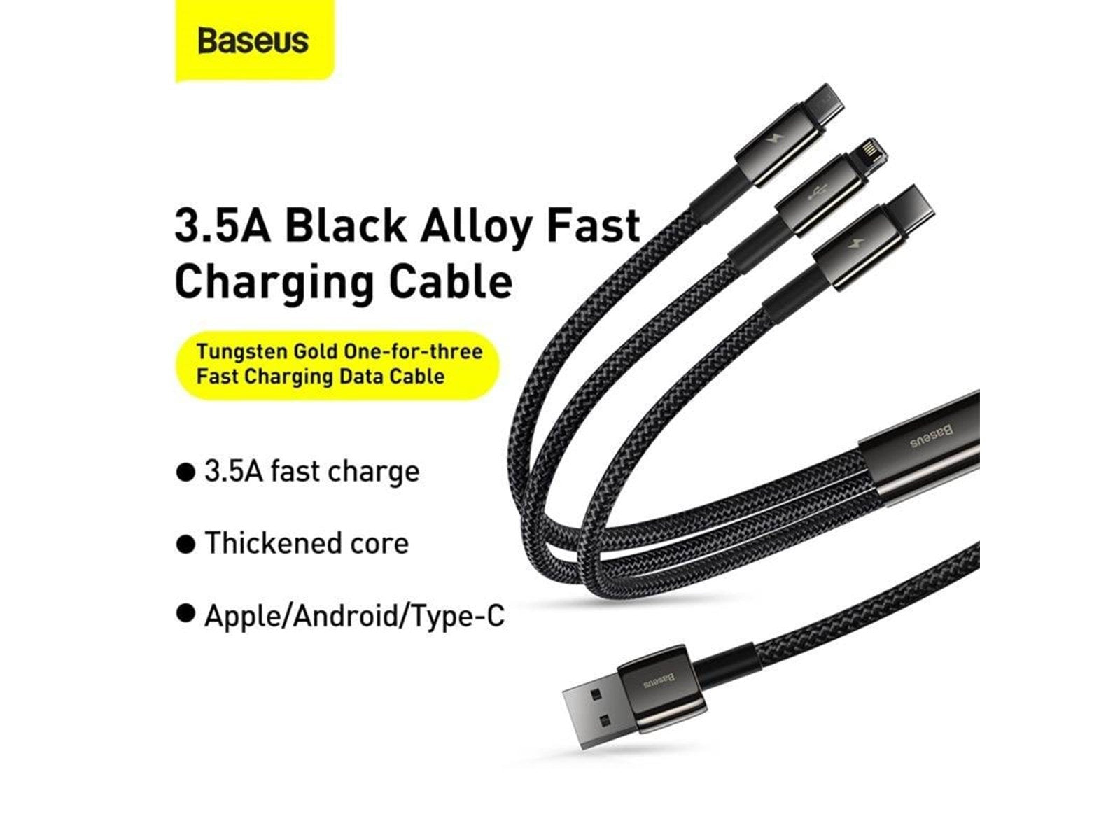 Baseus Tungsten Gold 3-in-1 USB cable