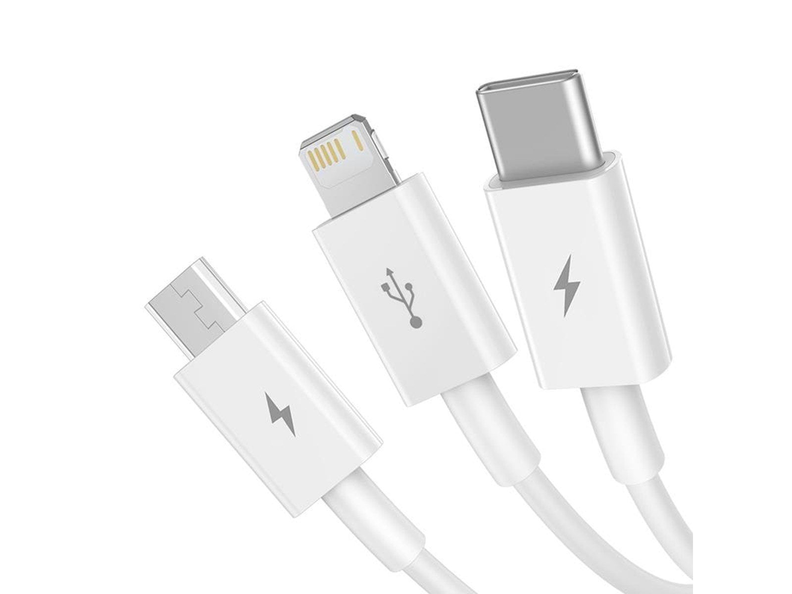 Baseus Superior Series USB to micro USB / USB-C / Lightning 3.5A 1.2m (white)