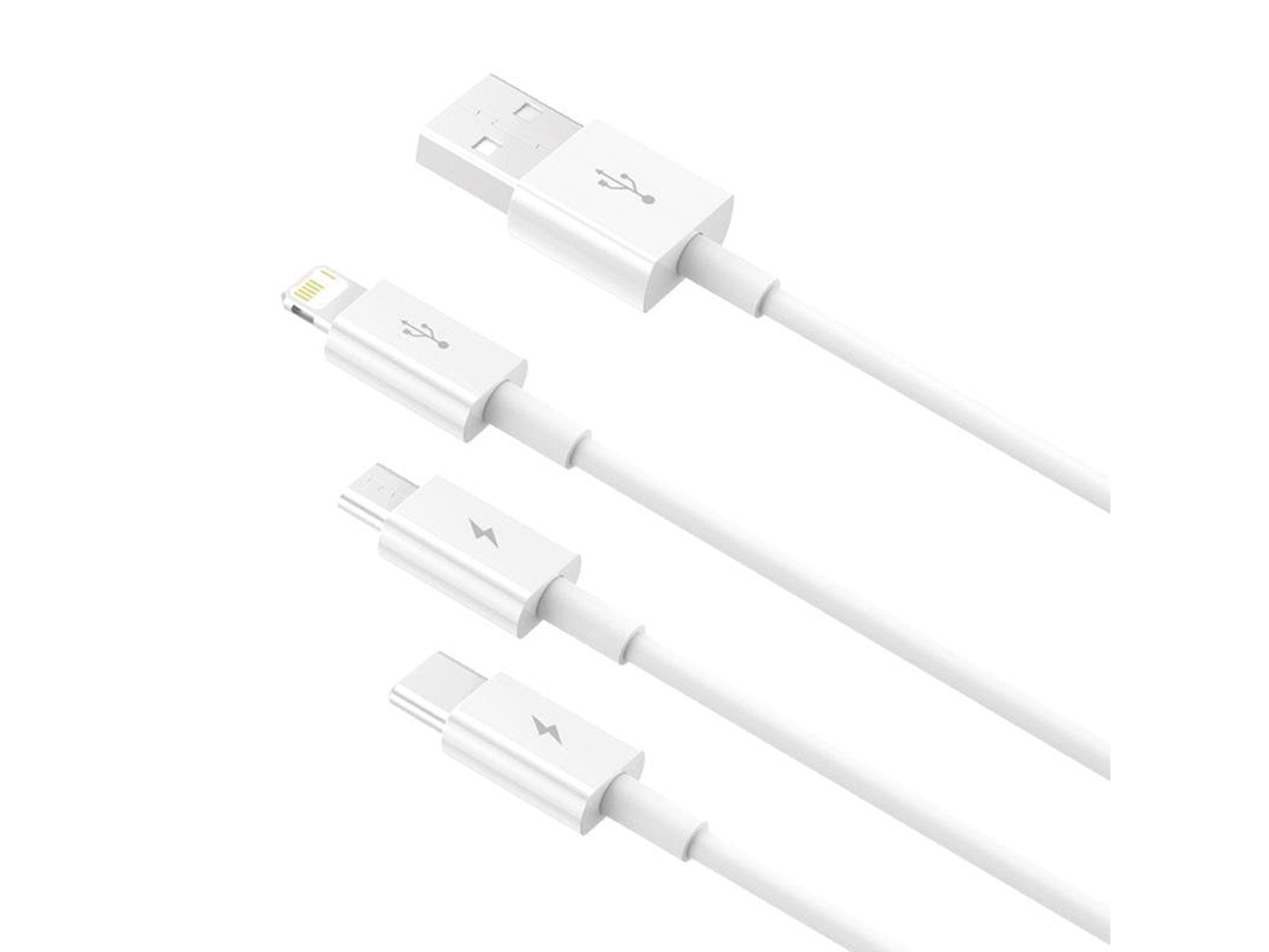 Baseus Superior Series USB to micro USB / USB-C / Lightning 3.5A 1.2m (white)