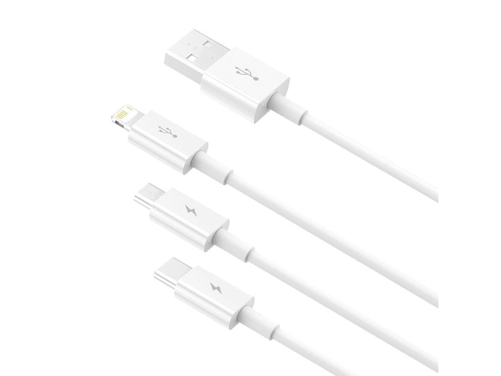 Baseus Superior Series USB to micro USB / USB-C / Lightning 3.5A 1.2m (white)
