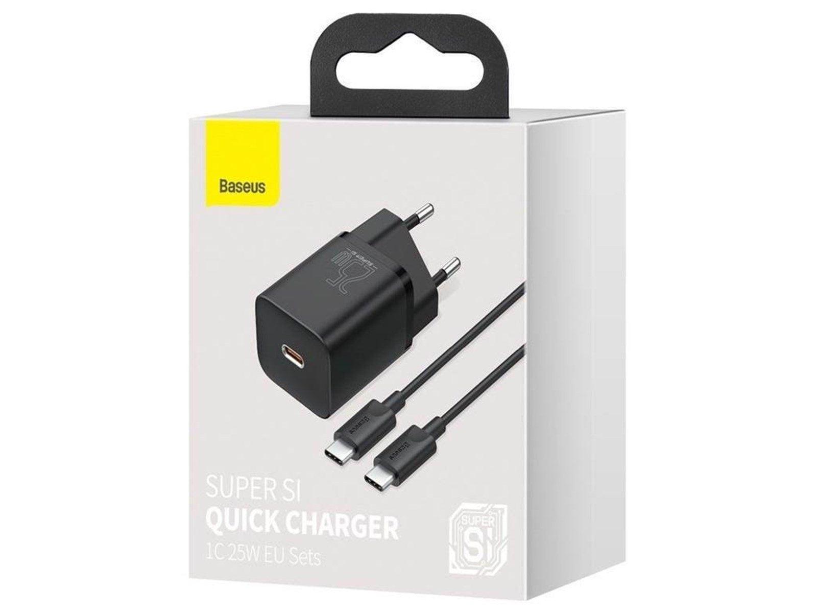 Baseus Super Si Quick Charger 1C 25W with USB-C cable for USB-C 1m (black)