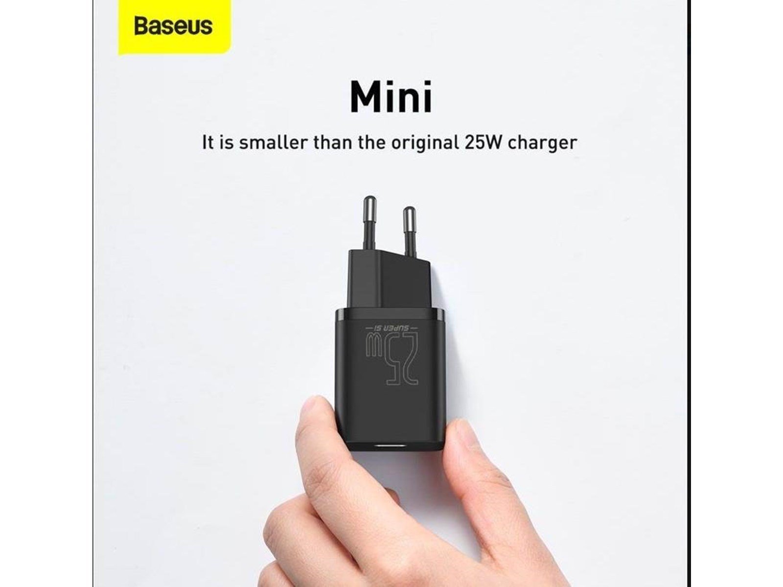 Baseus Super Si Quick Charger 1C 25W with USB-C cable for USB-C 1m (black)