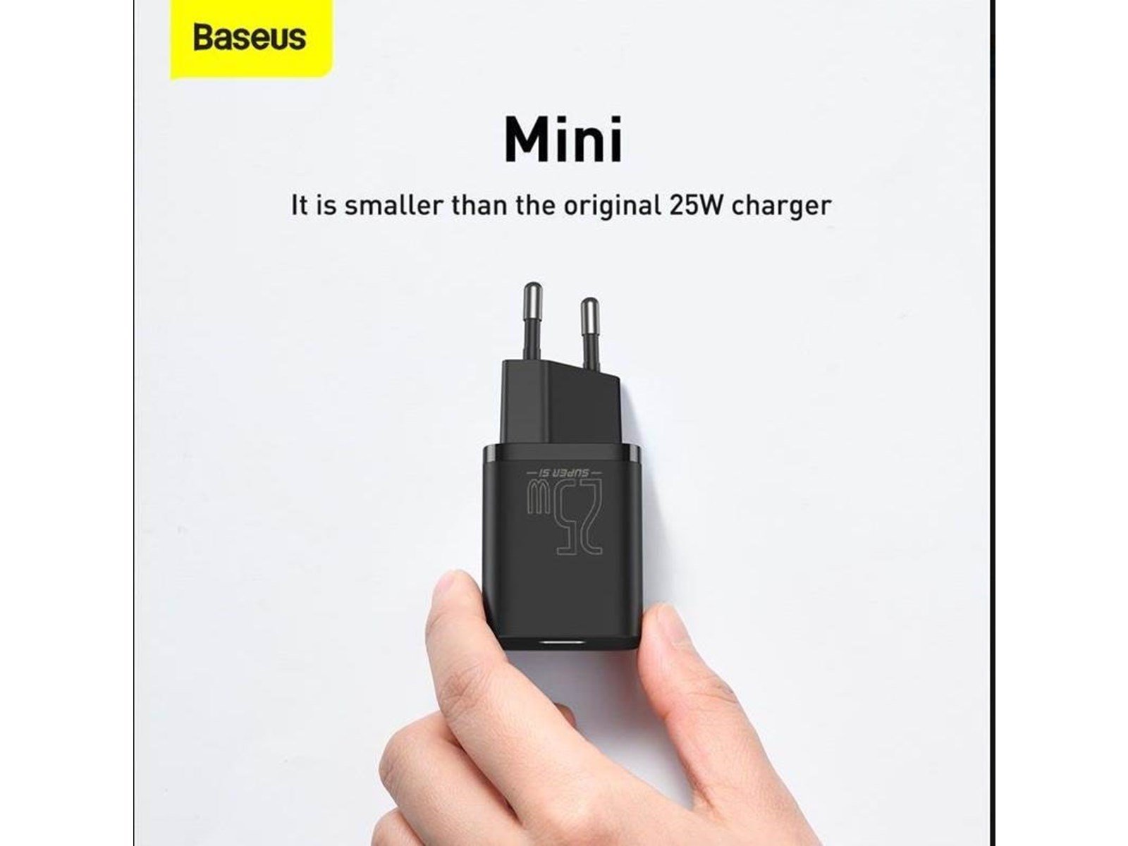 Baseus Super Si Quick Charger 1C 25W with USB-C cable for USB-C 1m (black)