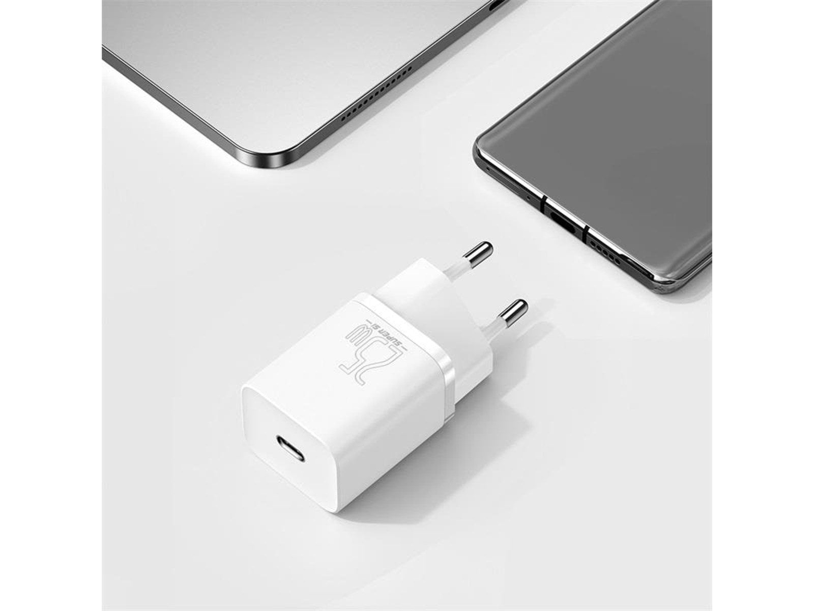 Baseus Super Si Quick Charger 1C 25W with USB-C cable for USB-C 1m (white)