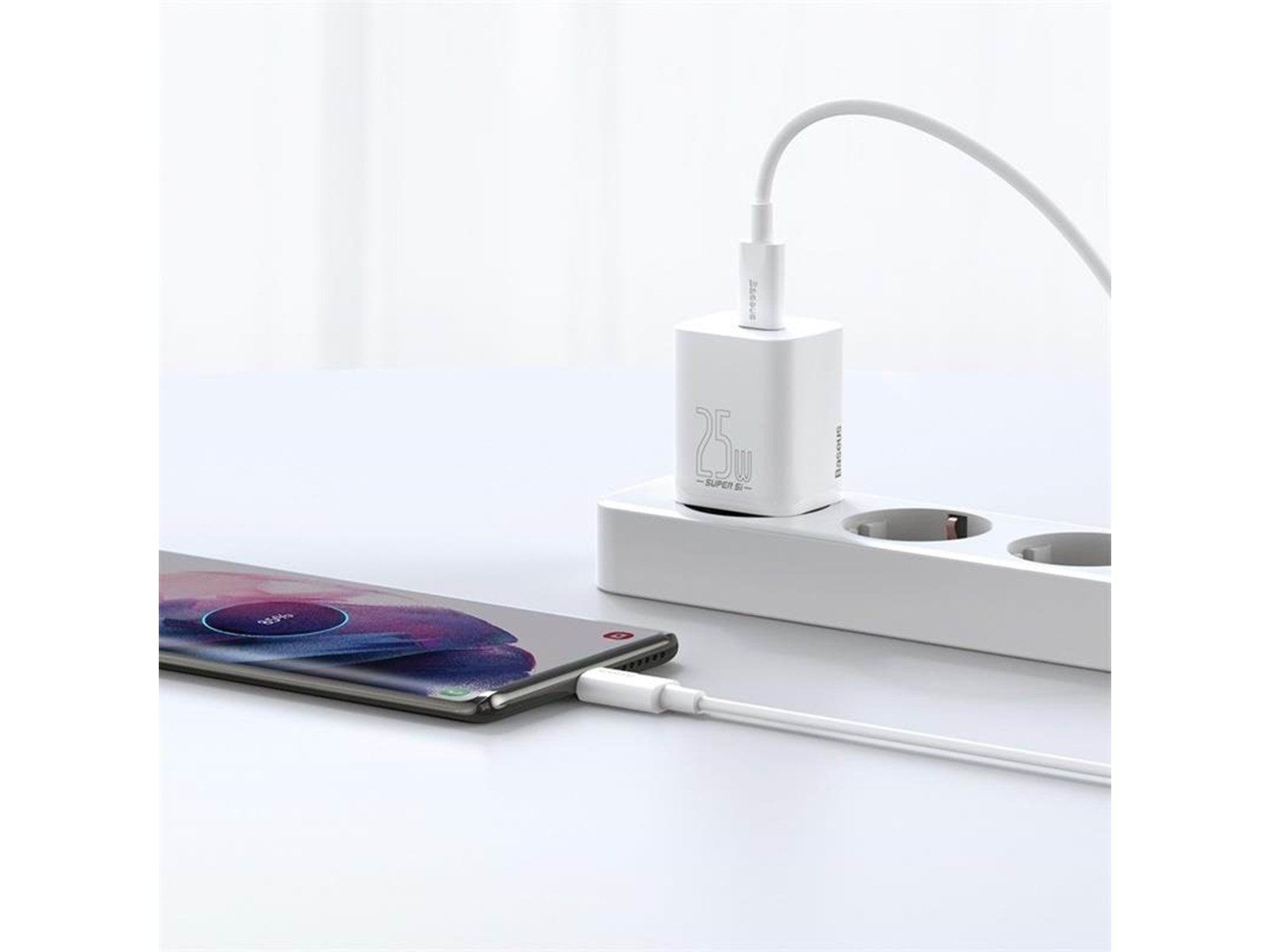 Baseus Super Si Quick Charger 1C 25W with USB-C cable for USB-C 1m (white)