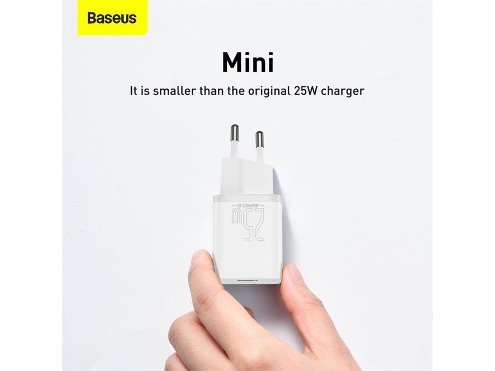 Baseus Super Si Quick Charger 1C 25W with USB-C cable for USB-C 1m (white)