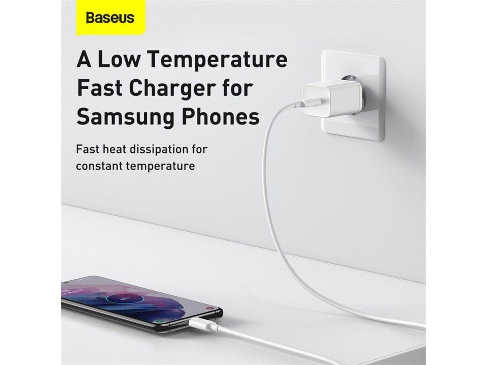 Baseus Super Si Quick Charger 1C 25W with USB-C cable for USB-C 1m (white)