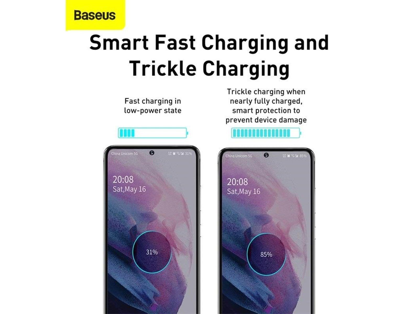 Baseus Super Si Quick Charger 1C 25W with USB-C cable for USB-C 1m (white)