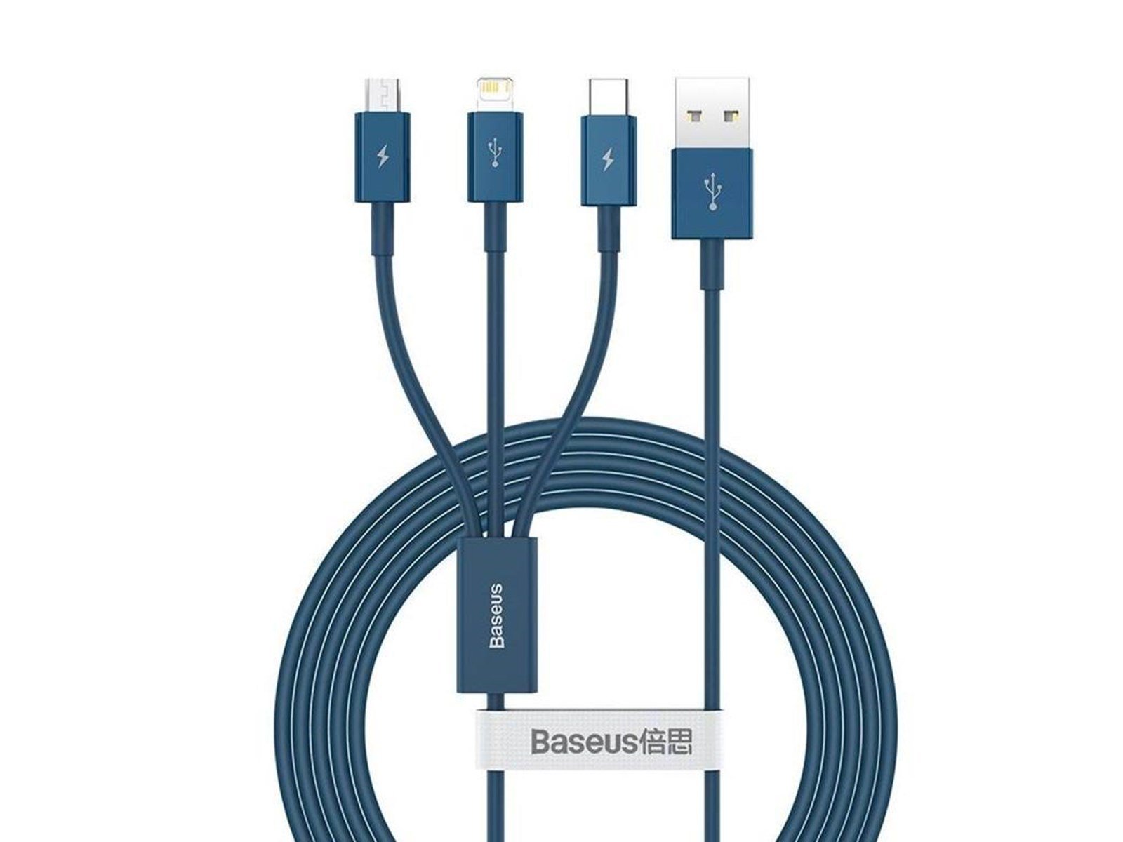 Baseus Superior Series USB to micro USB / USB-C / Lightning 3.5A 1.2m (blue)