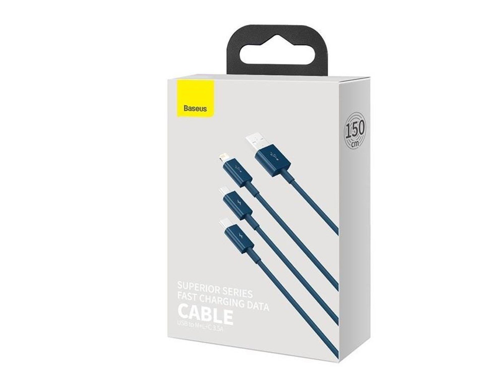 Baseus Superior Series USB to micro USB / USB-C / Lightning 3.5A 1.2m (blue)