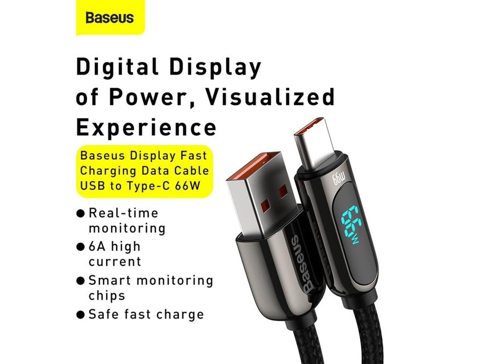 Baseus Display Cable USB to Type-C 66W 1m (black)