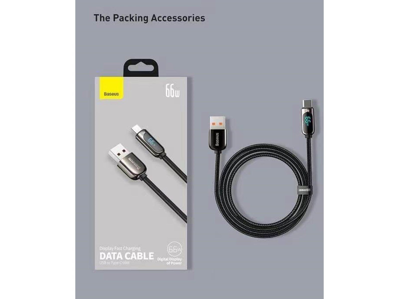Baseus Display Cable USB to Type-C 66W 1m (black)