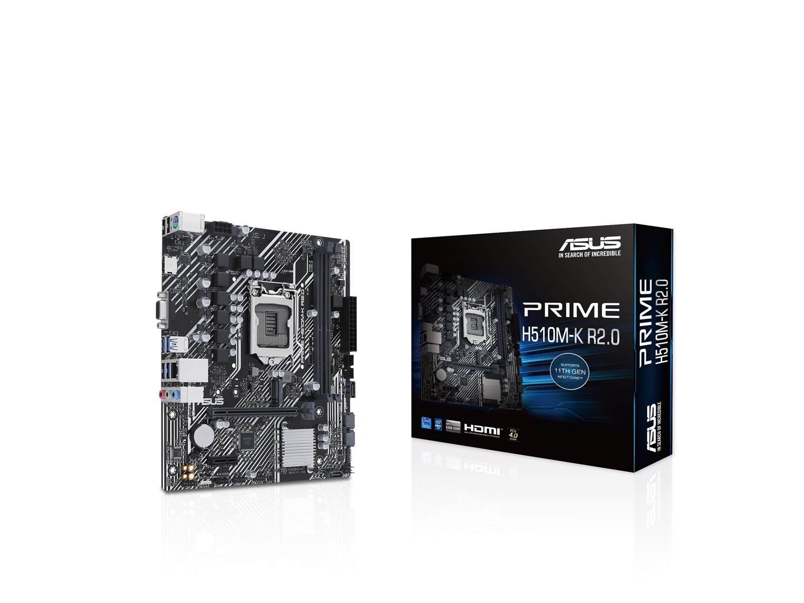 ASUS PRIME H510M-K R2.0 Mainboard - Intel H470 - Intel LGA1200 socket - DDR4 RAM - Micro-ATX