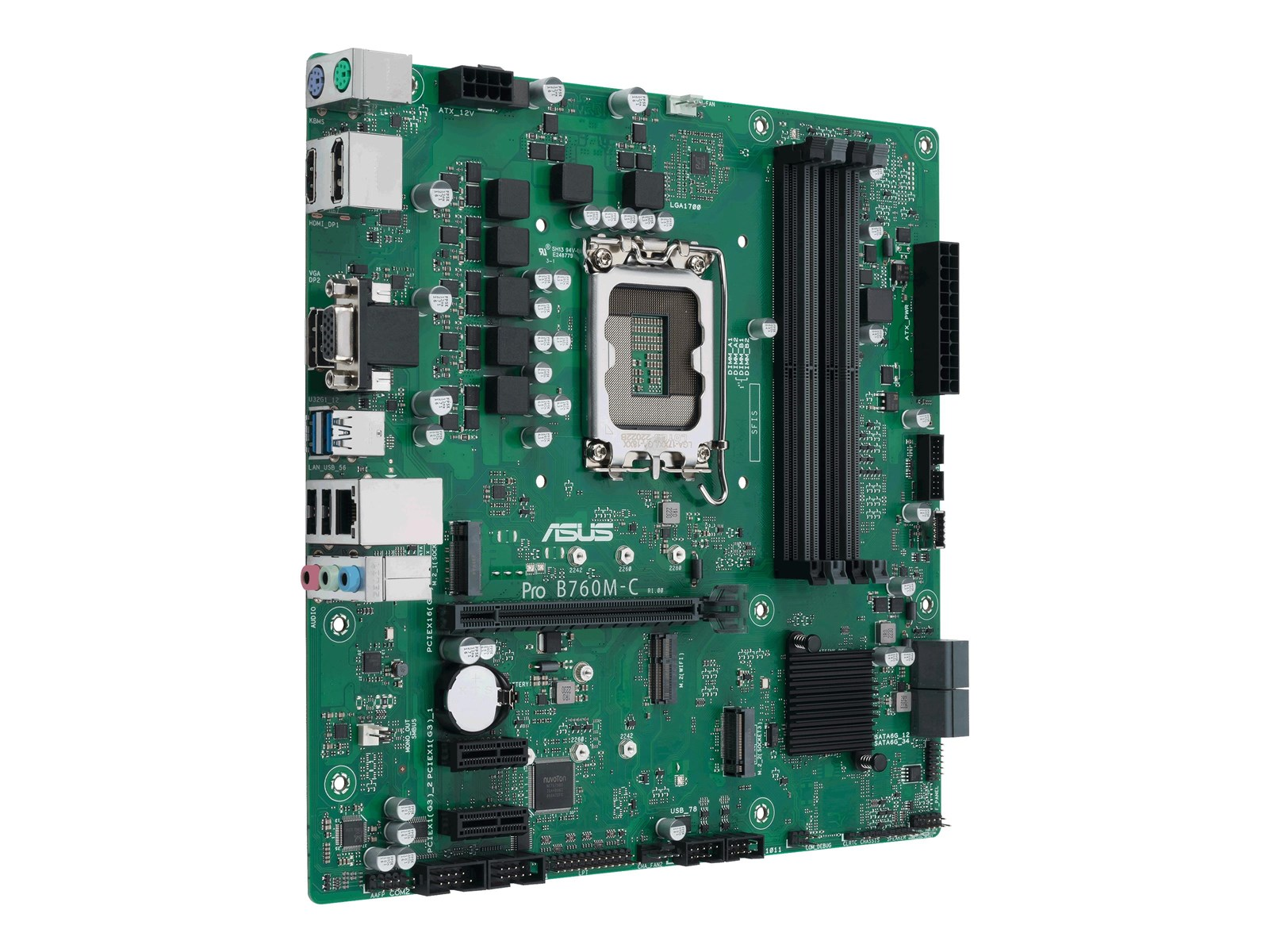 ASUS PRO B760M-C-CSM Mainboard - Intel B760 - Intel LGA1700 socket - DDR5 RAM - Micro-ATX