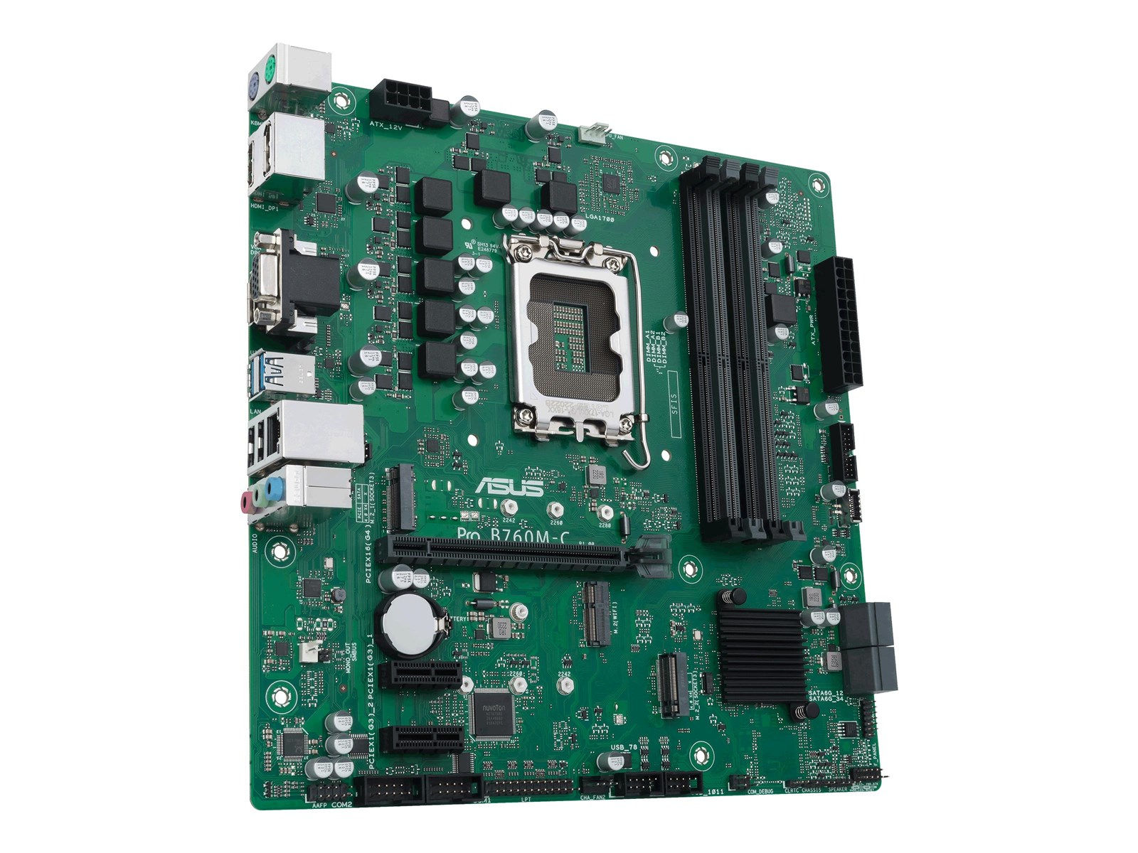 ASUS PRO B760M-C-CSM Mainboard - Intel B760 - Intel LGA1700 socket - DDR5 RAM - Micro-ATX