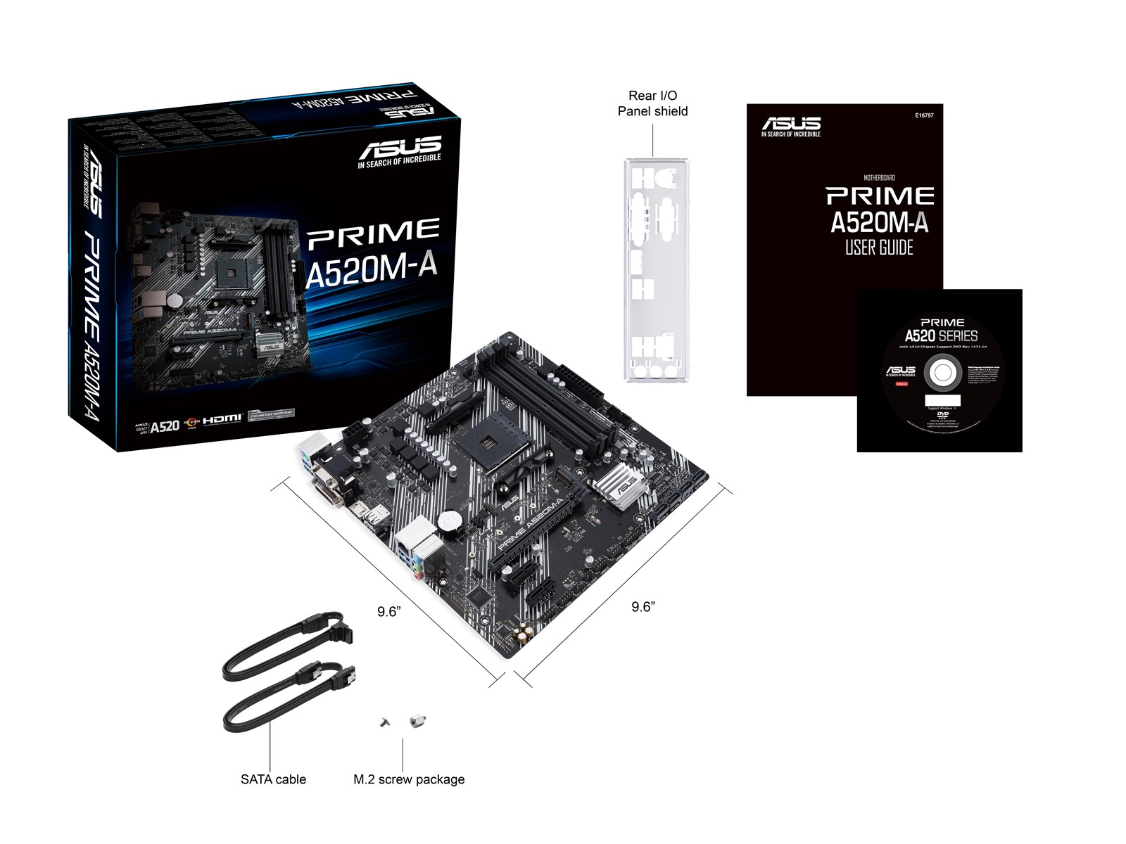 ASUS PRIME A520M-A II/CSM Mainboard - AMD A520 - AMD AM4 socket - DDR4 RAM - Micro-ATX