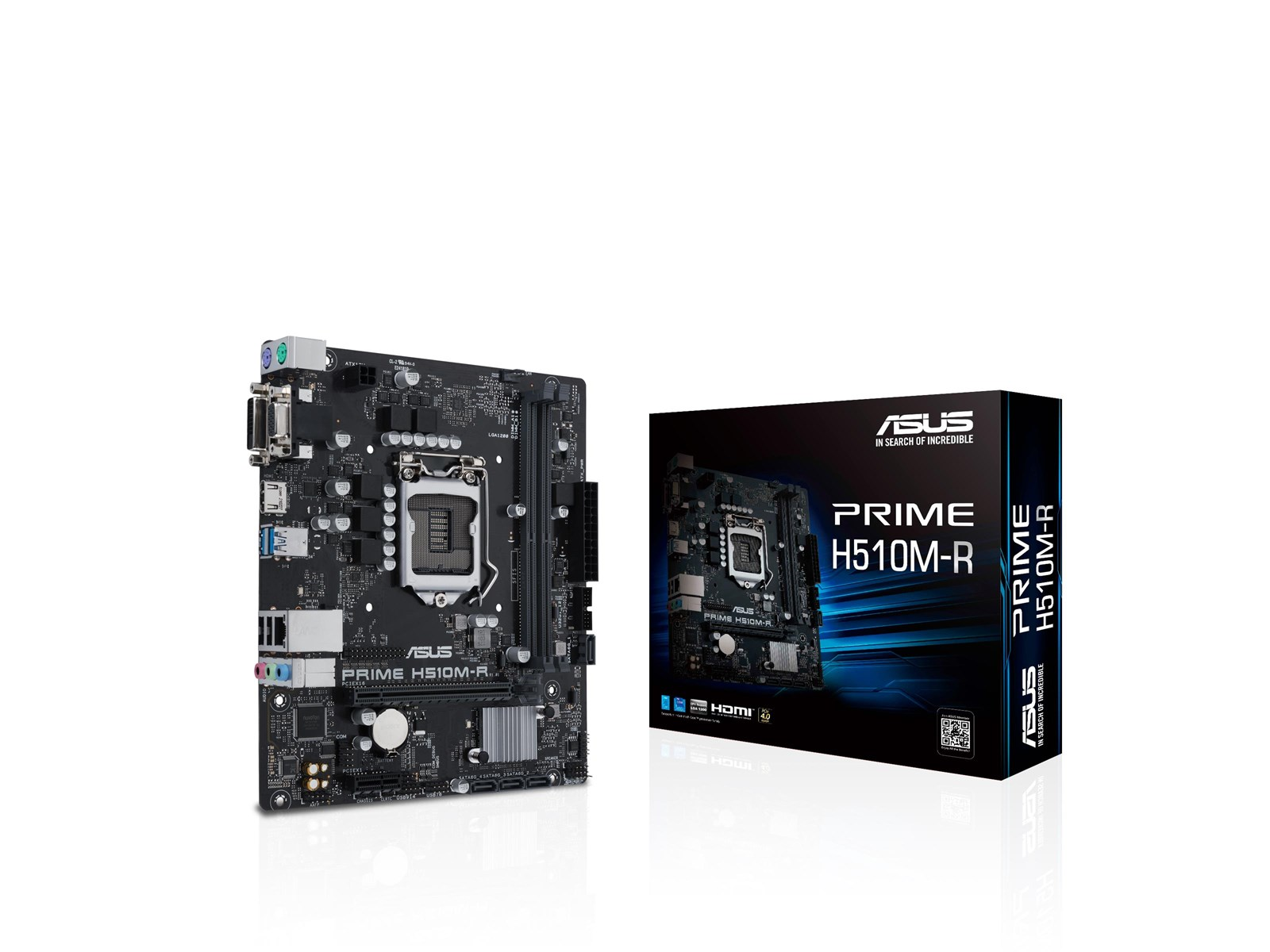 ASUS PRIME H510M-R R2.0 Mainboard - Intel H470 - Intel LGA1200 socket - DDR4 RAM - Micro-ATX