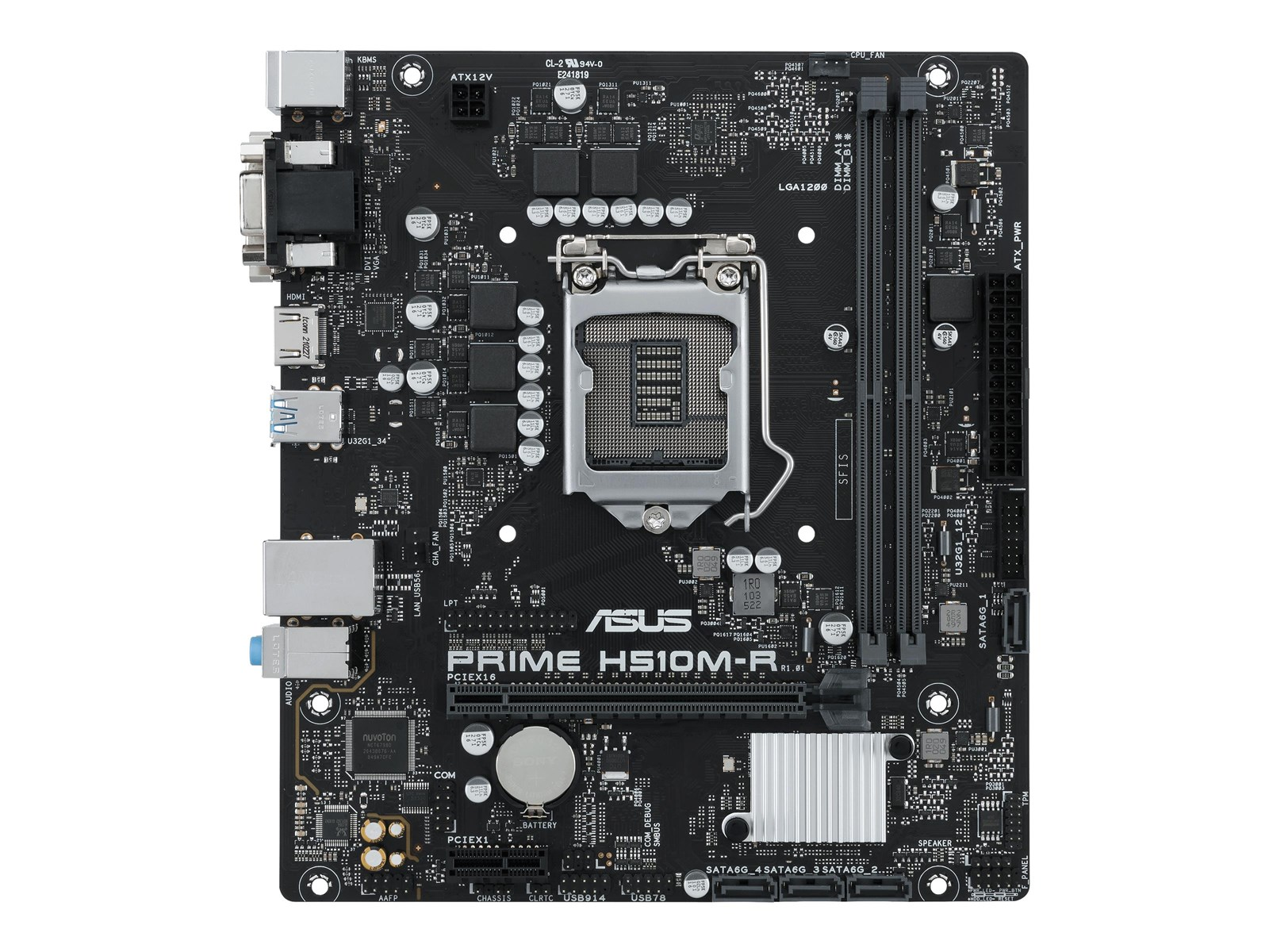 ASUS PRIME H510M-R R2.0 Mainboard - Intel H470 - Intel LGA1200 socket - DDR4 RAM - Micro-ATX