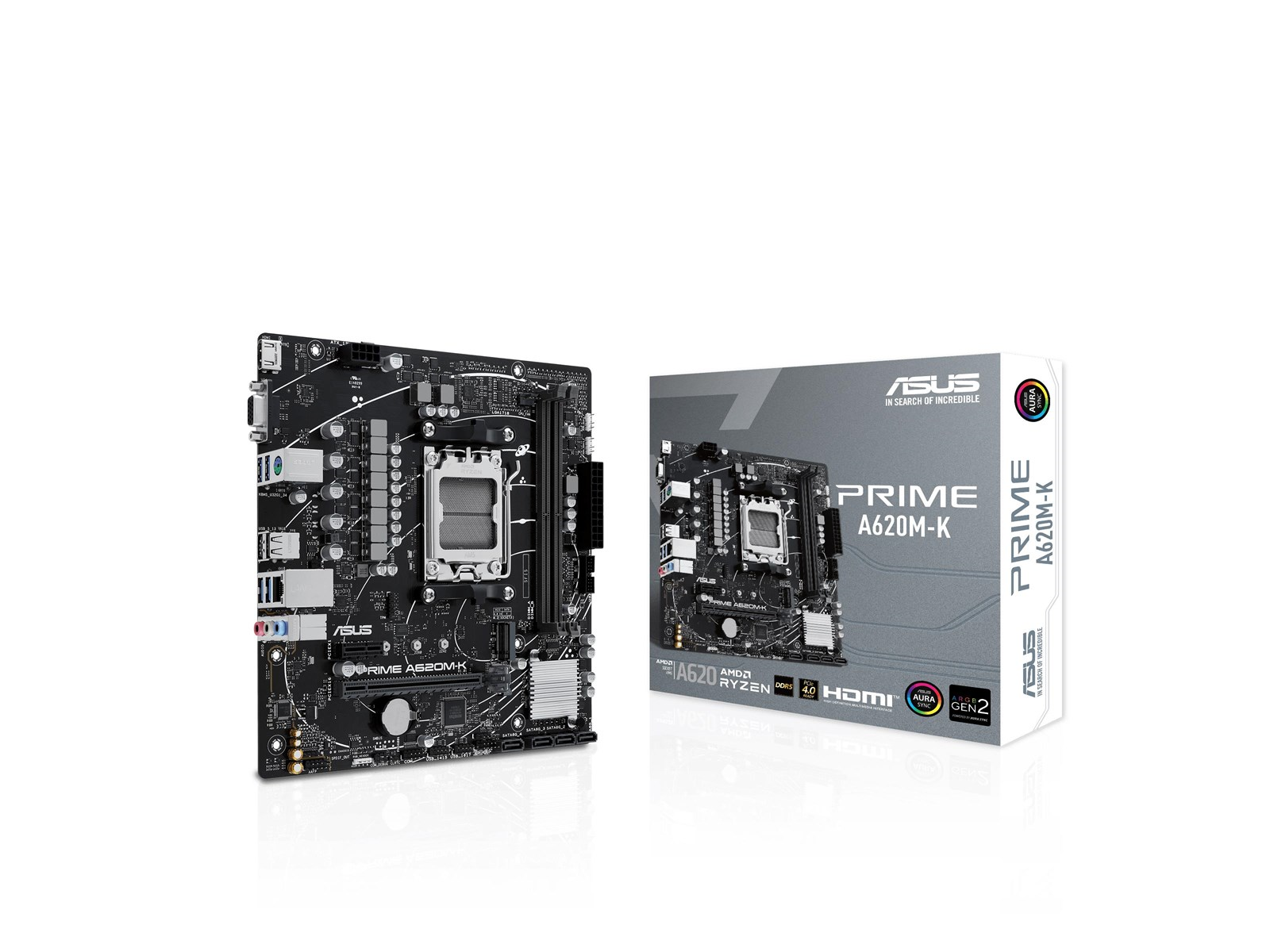 ASUS PRIME A620M-K Mainboard - AMD A620 - AMD AM5 socket - DDR5 RAM - Micro-ATX