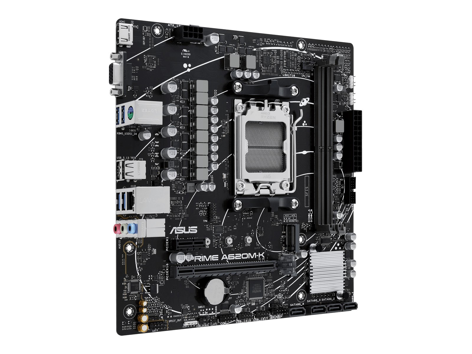ASUS PRIME A620M-K Mainboard - AMD A620 - AMD AM5 socket - DDR5 RAM - Micro-ATX