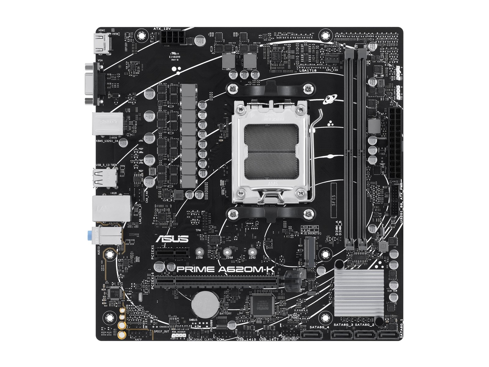 ASUS PRIME A620M-K Mainboard - AMD A620 - AMD AM5 socket - DDR5 RAM - Micro-ATX