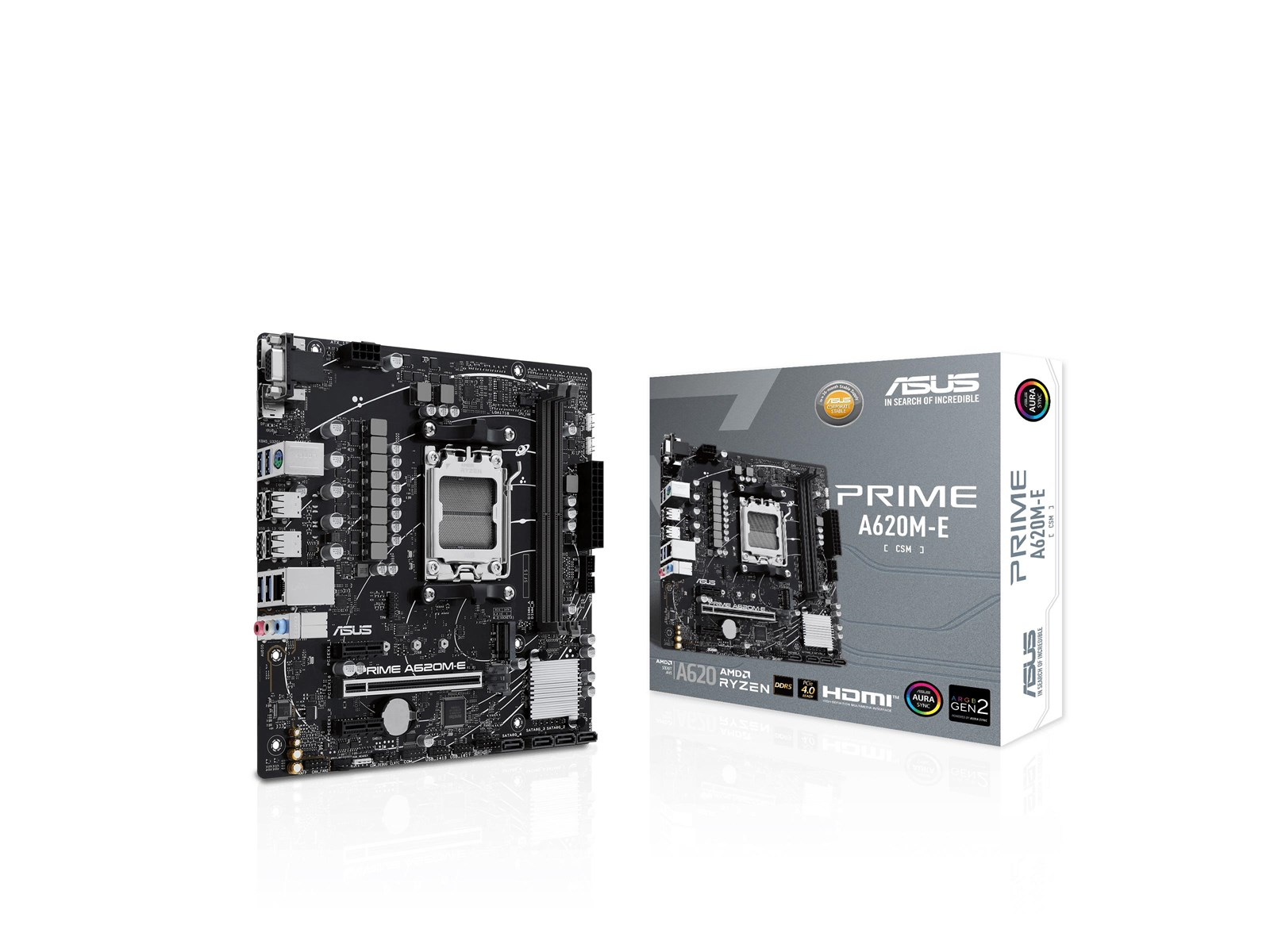 ASUS PRIME A620M-E-CSM Mainboard - AMD A620 - AMD AM5 socket - DDR5 RAM - Micro-ATX