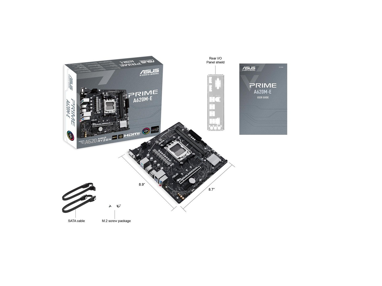 ASUS PRIME A620M-E-CSM Mainboard - AMD A620 - AMD AM5 socket - DDR5 RAM - Micro-ATX