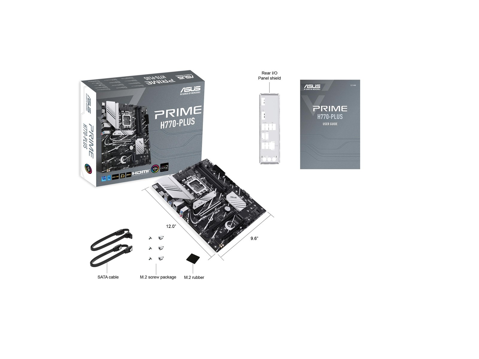ASUS PRIME H770-PLUS Mainboard - Intel H770 - Intel LGA1700 socket - DDR5 RAM - ATX
