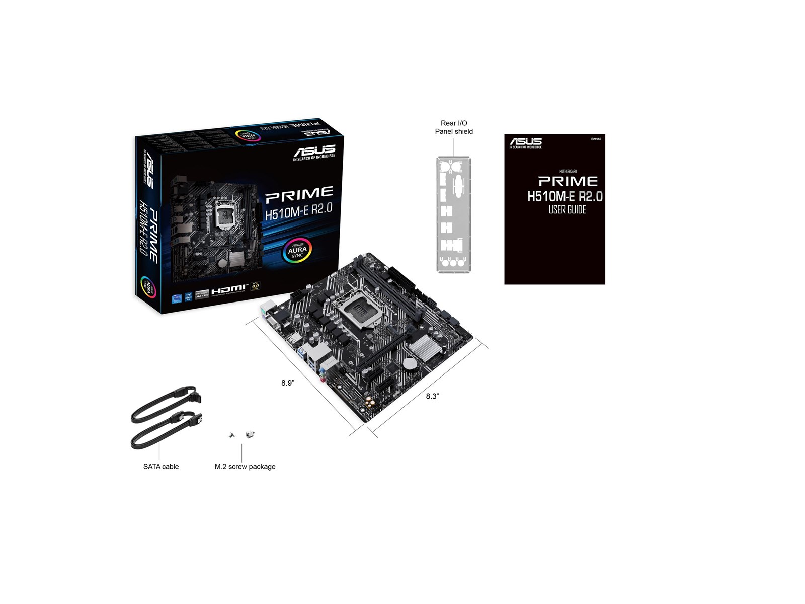 ASUS PRIME H510M-E R2.0 Mainboard - Intel H470 - Intel LGA1200 socket - DDR4 RAM - Micro-ATX