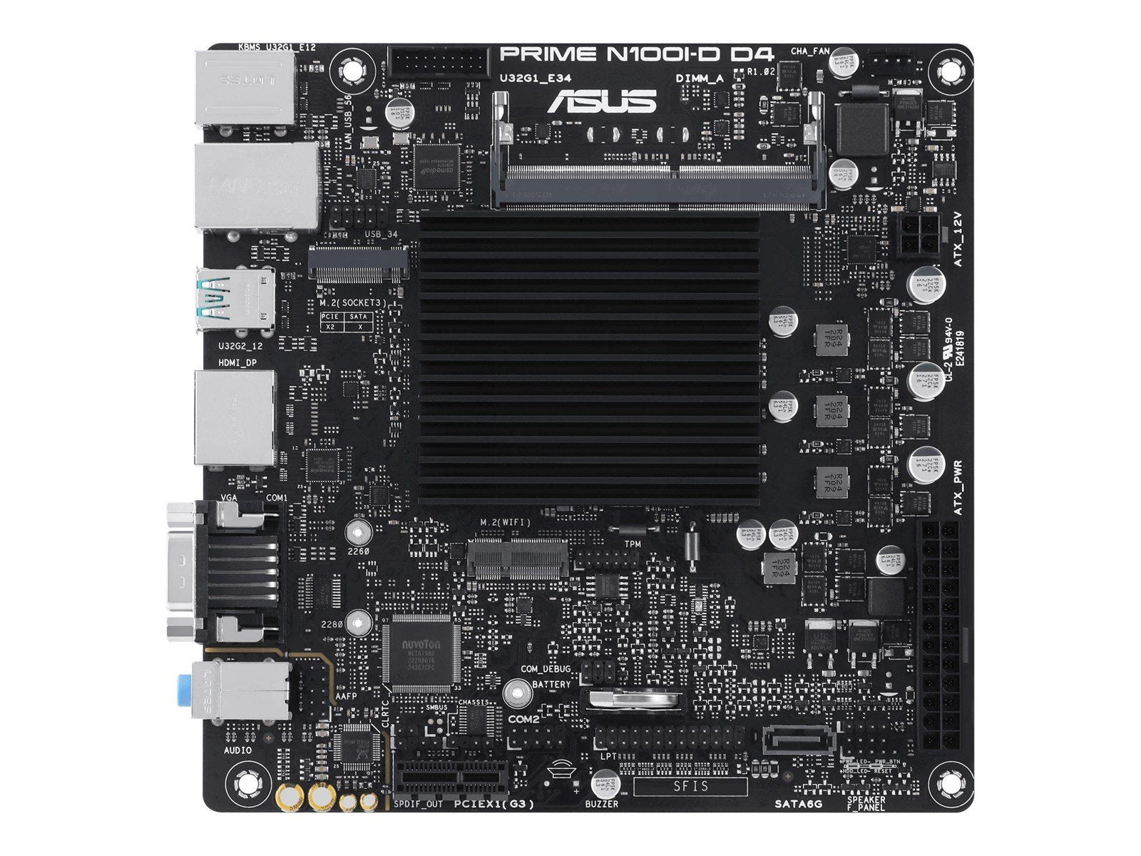 ASUS PRIME N100I-D D4 Mainboard - socket - DDR4 RAM - Mini-ITX