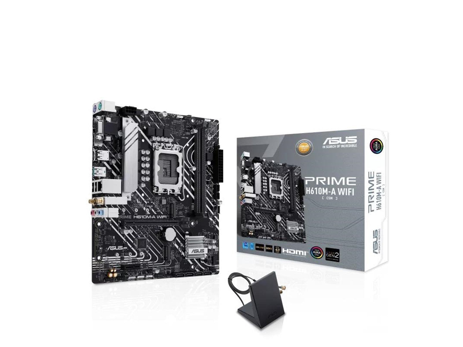 ASUS PRIME H610M-A WIFI Mainboard - Intel H610 - Intel LGA1700 socket - DDR5 RAM - Micro-ATX