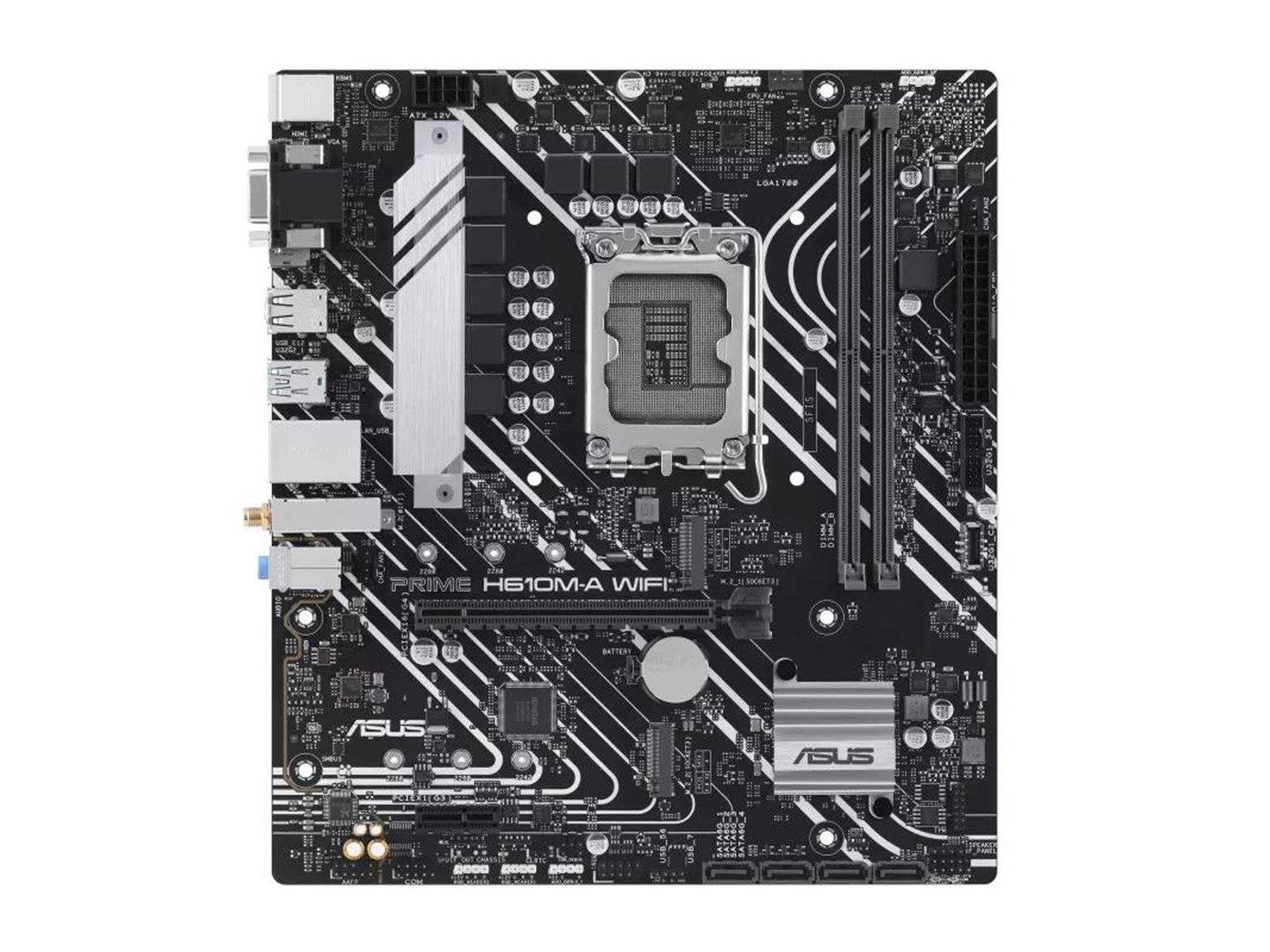 ASUS PRIME H610M-A WIFI Mainboard - Intel H610 - Intel LGA1700 socket - DDR5 RAM - Micro-ATX