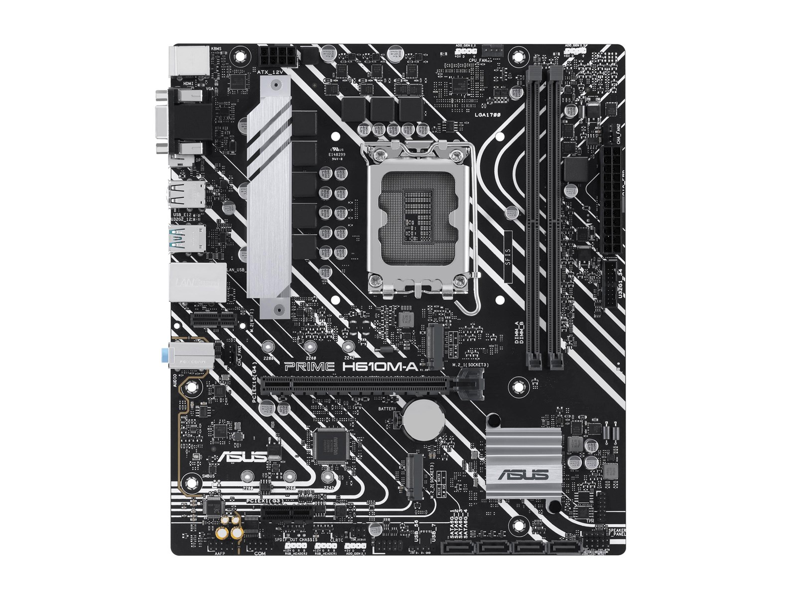 ASUS PRIME H610M-A-CSM Mainboard - Intel H610 - Intel LGA1700 socket - DDR5 RAM - Micro-ATX