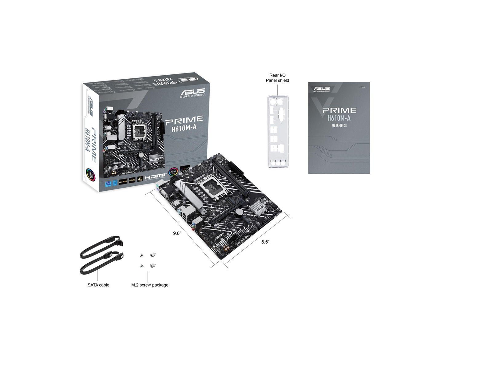 ASUS PRIME H610M-A-CSM Mainboard - Intel H610 - Intel LGA1700 socket - DDR5 RAM - Micro-ATX
