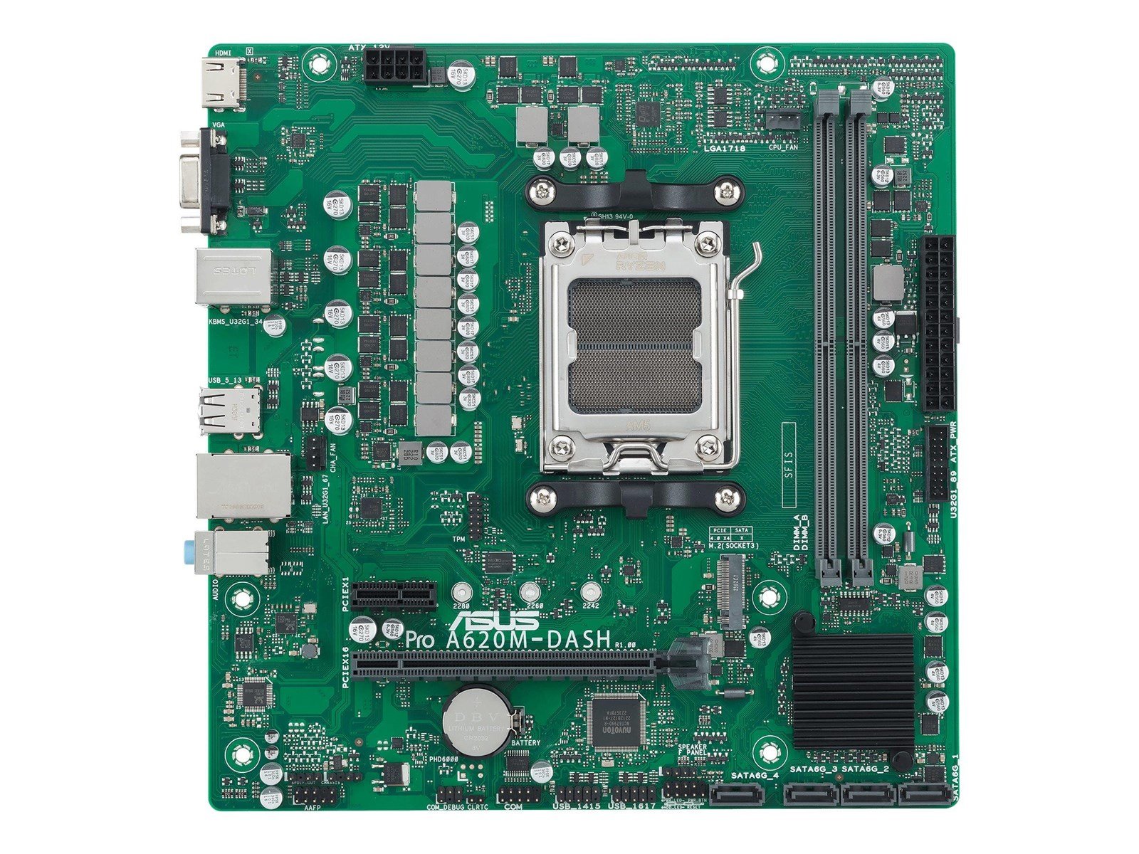 ASUS A620M-DASH-CSM Mainboard - AMD A620 - AMD AM5 socket - DDR5 RAM - Micro-ATX