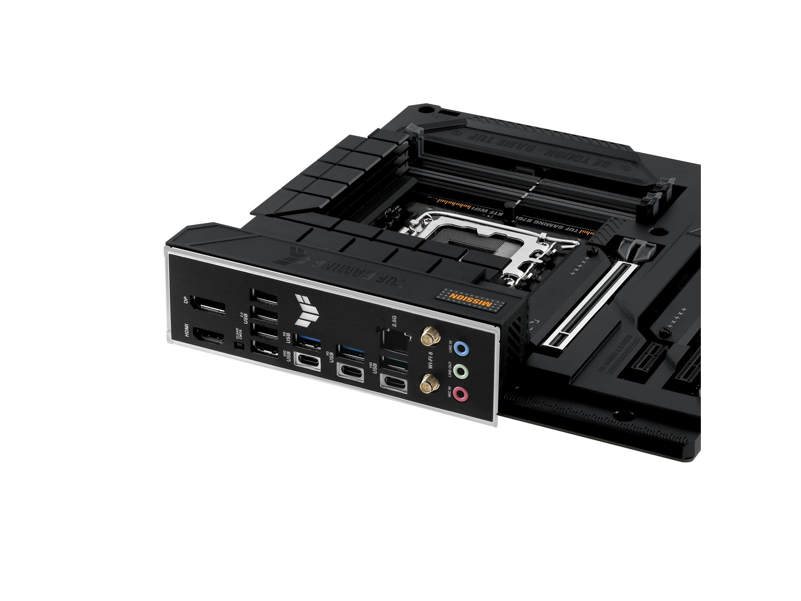 ASUS TUF GAMING B760M-BTF WIFI Mainboard - Intel B760 - Intel LGA1700 socket - DDR5 RAM - Micro-ATX (BTF Standard)