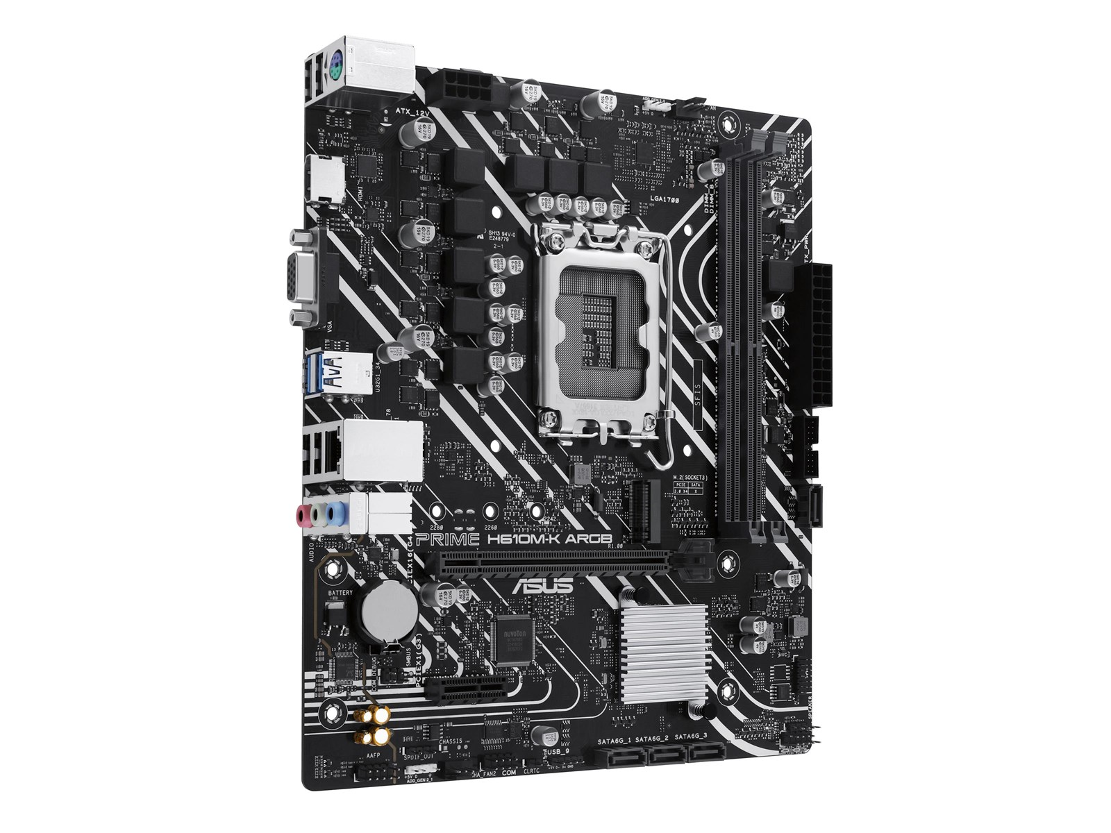 ASUS PRIME H610M-K ARGB Mainboard - Intel H610 - Intel LGA1700 socket - DDR5 RAM - Micro-ATX
